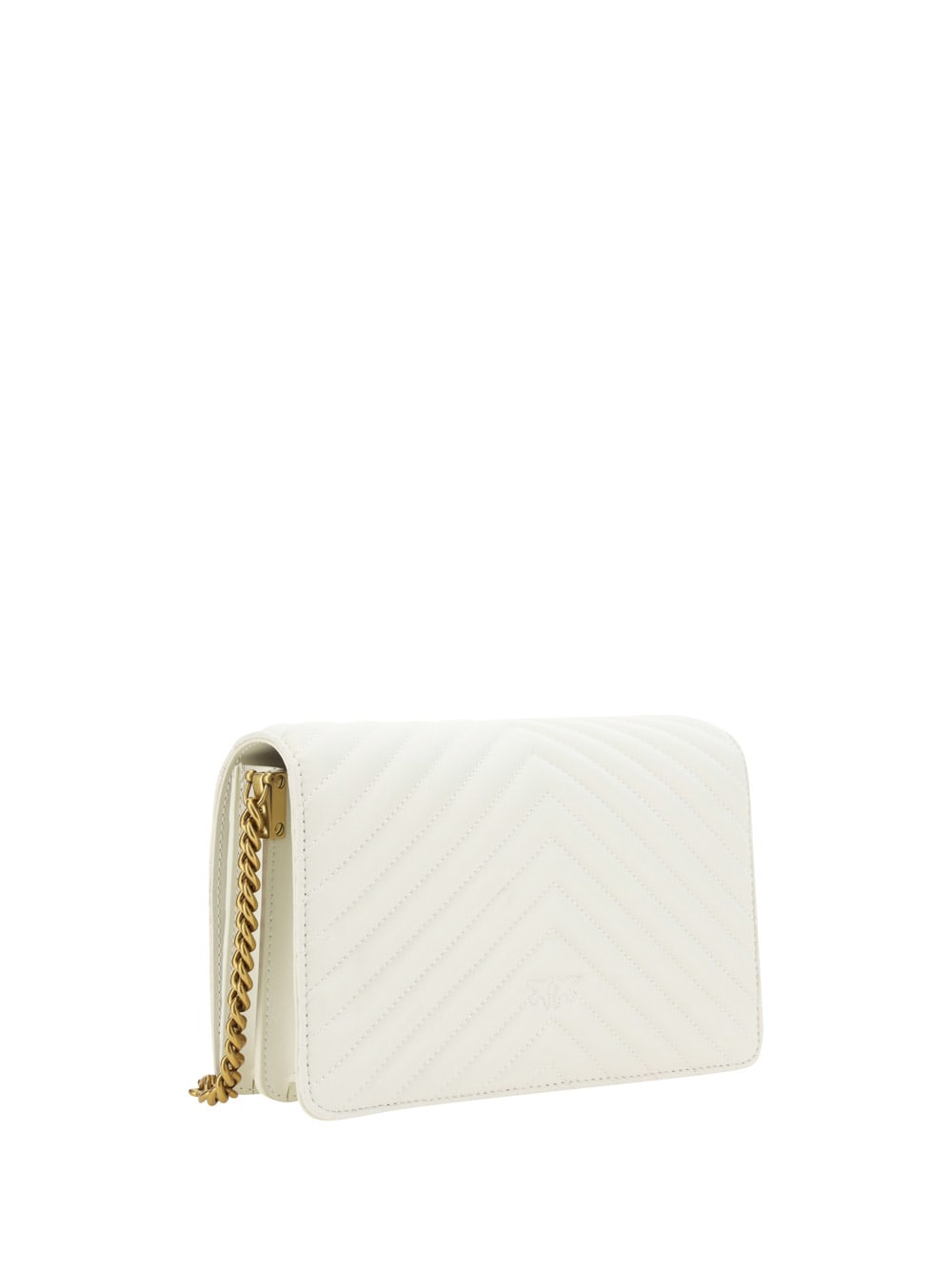 Pinko Love Click Shoulder Bag In Bianco Seta
