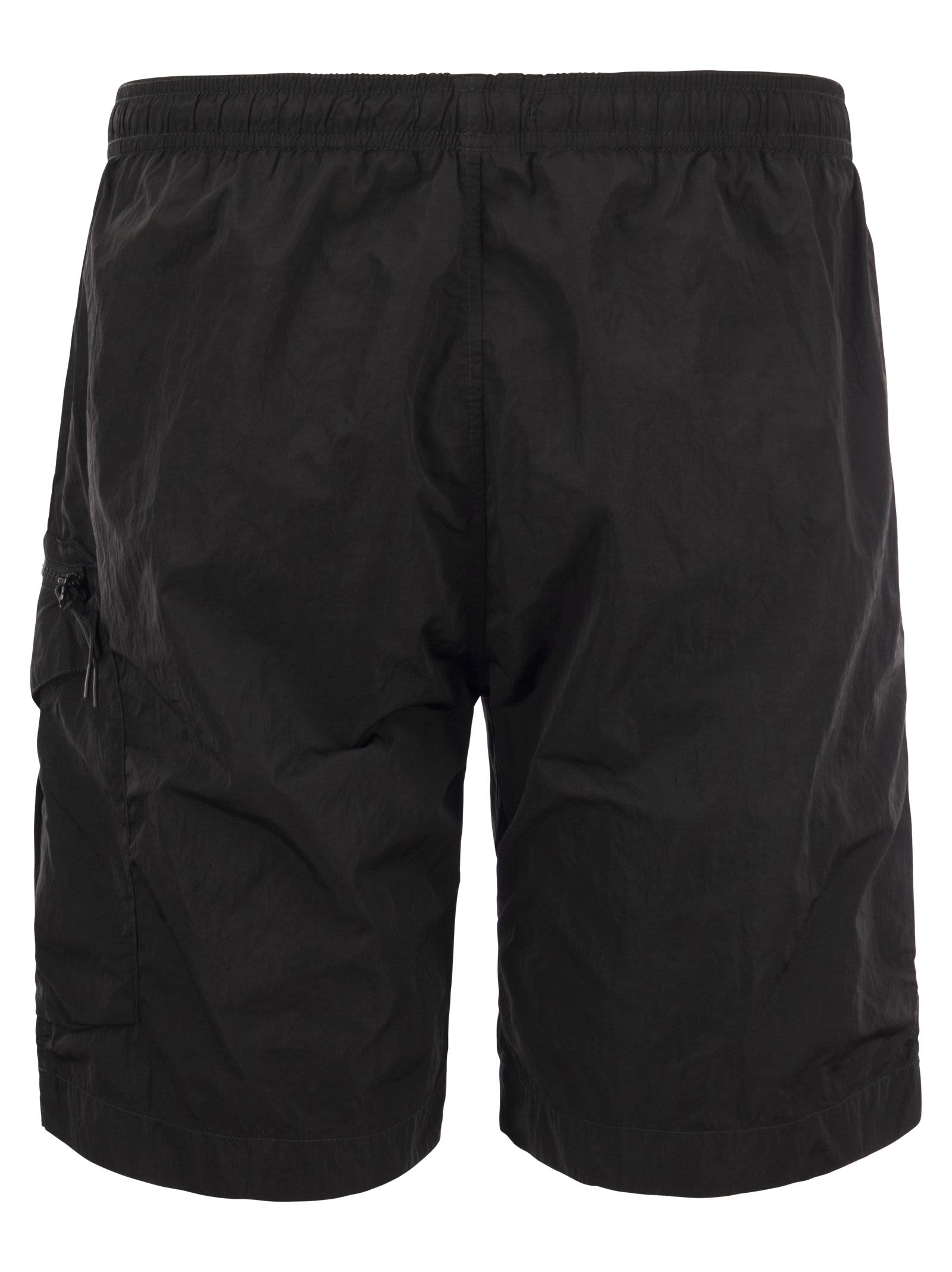 C.p. Company Black Nylon Swimming Shorts In Black