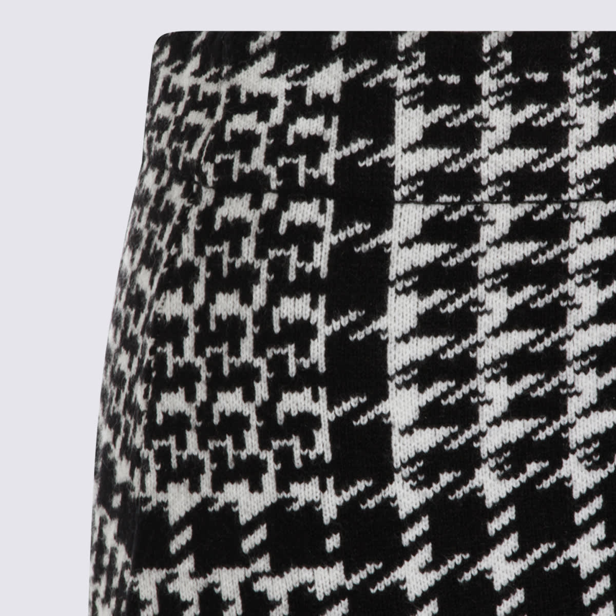 Twinset Black And White Viscose Skirt In Black