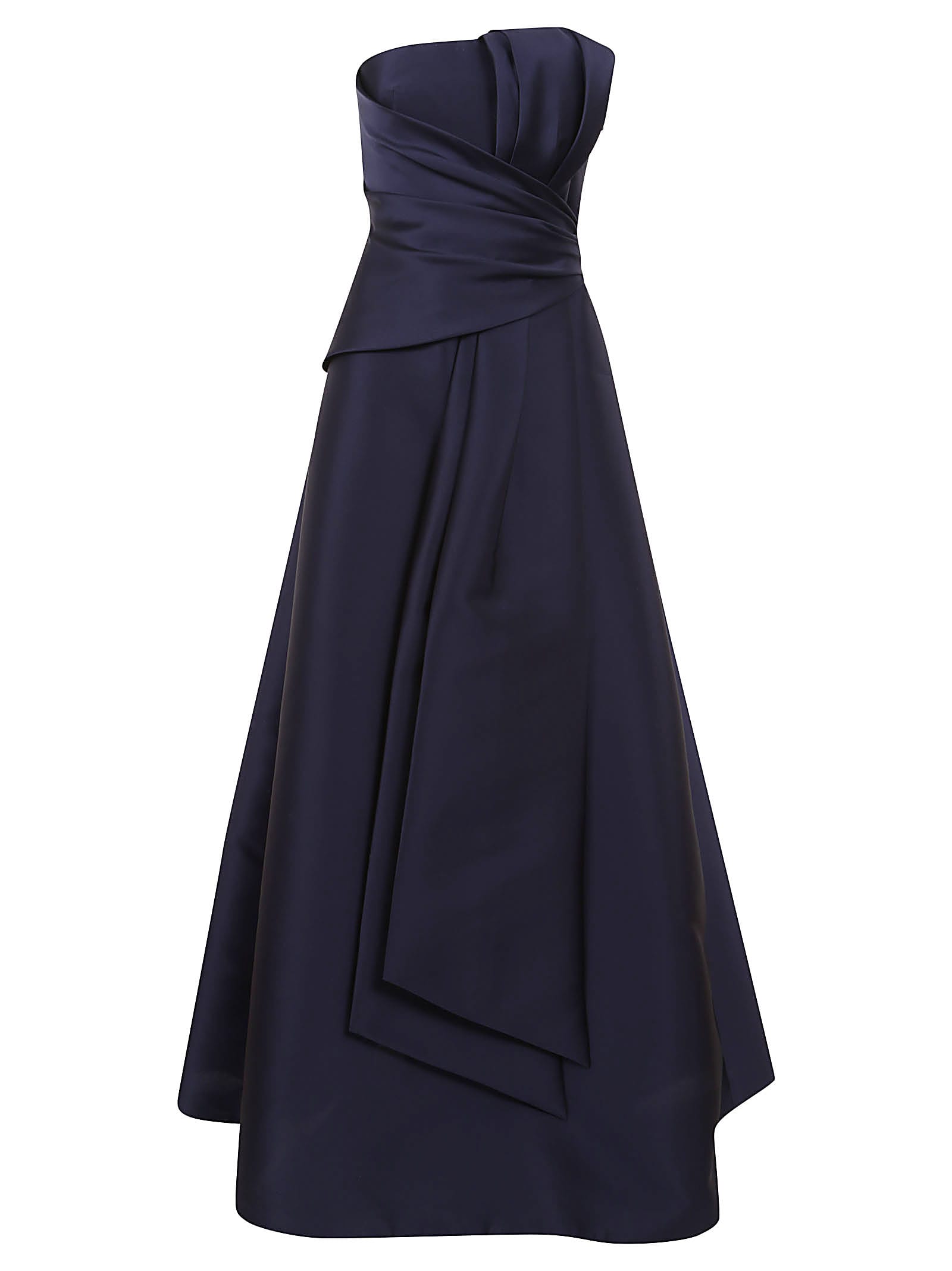 Shop Alberta Ferretti Mikado Long Dress In Blu