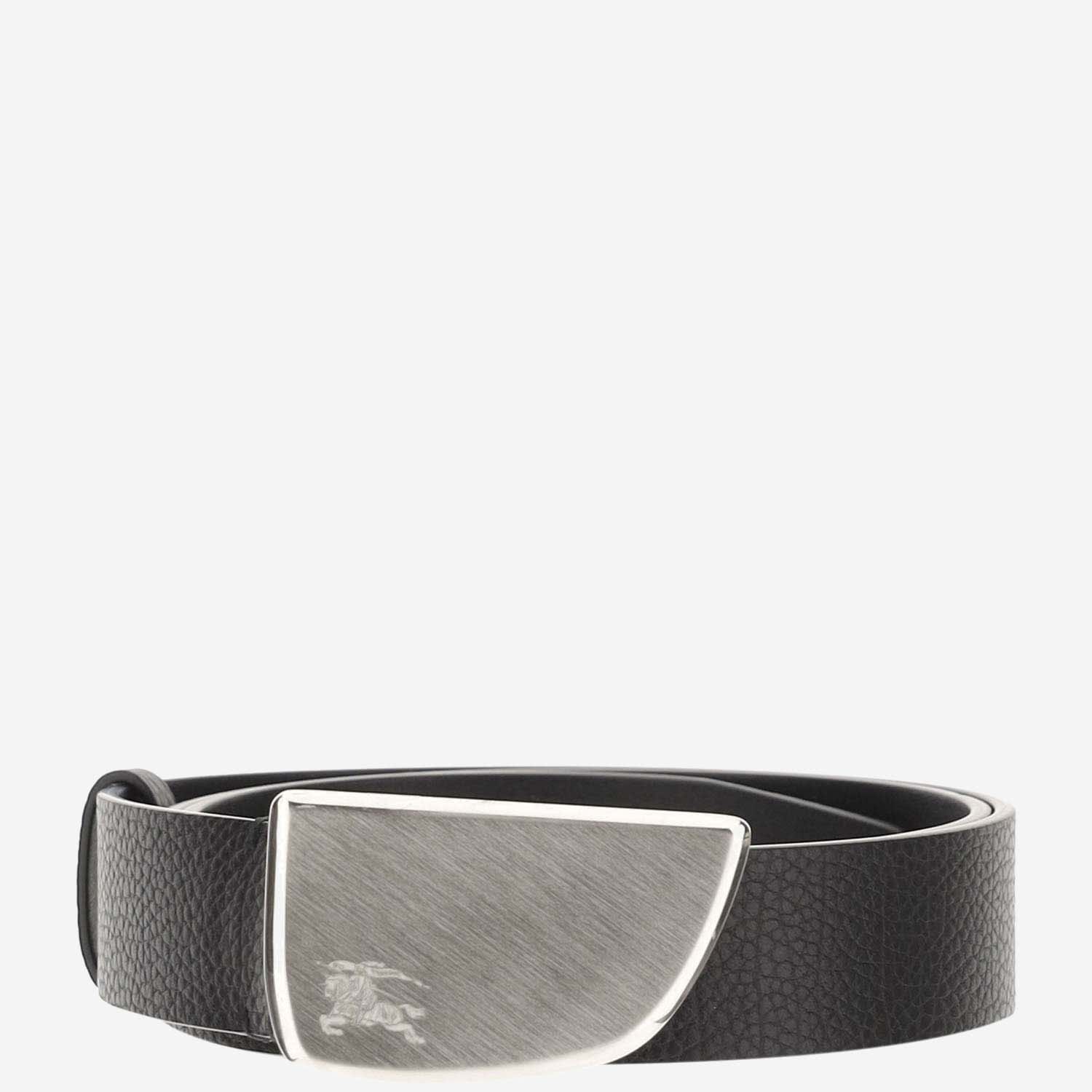 Shop Burberry Leather Shield Belt In Black