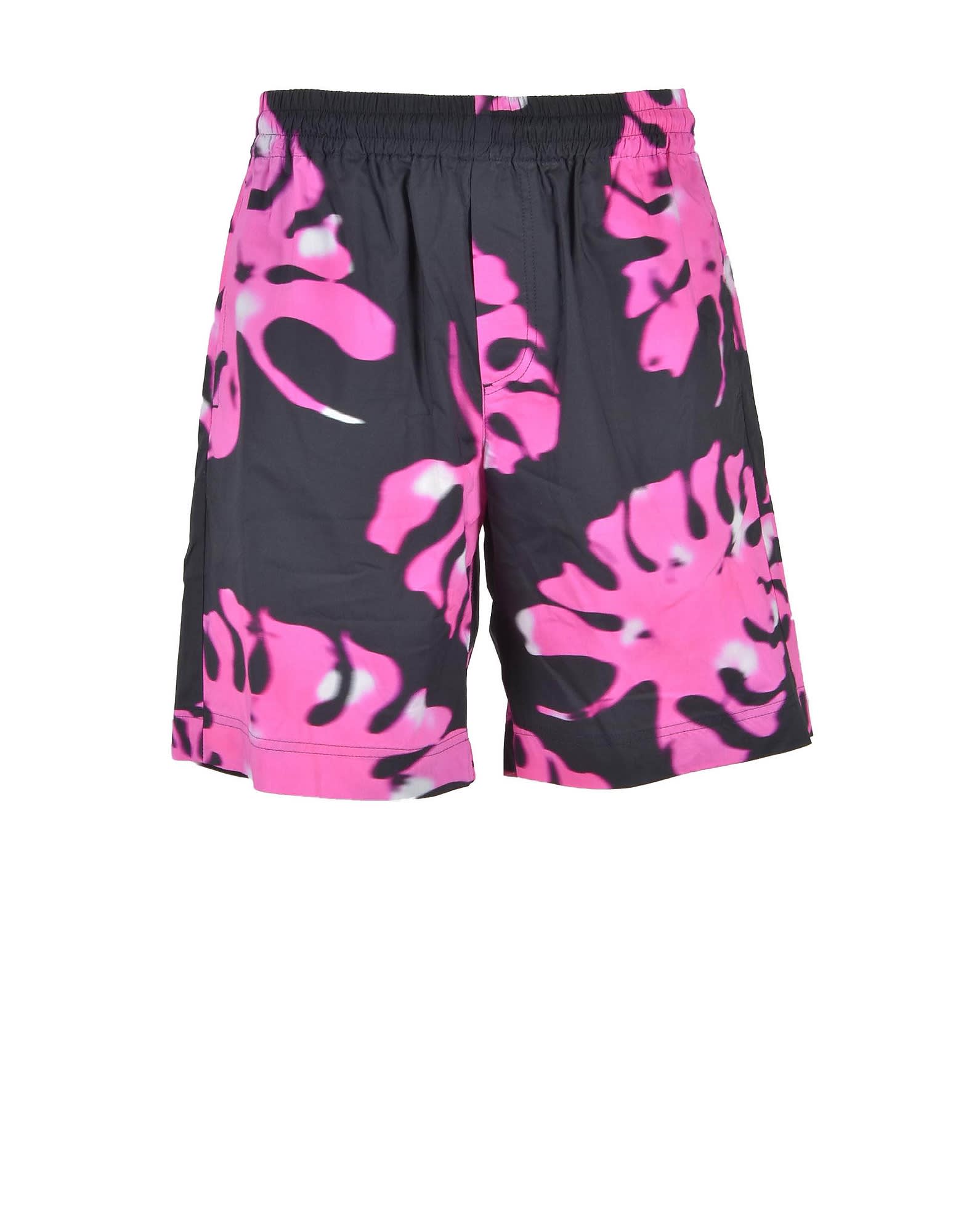 MSGM Menss Black / Pink Bermuda Shorts