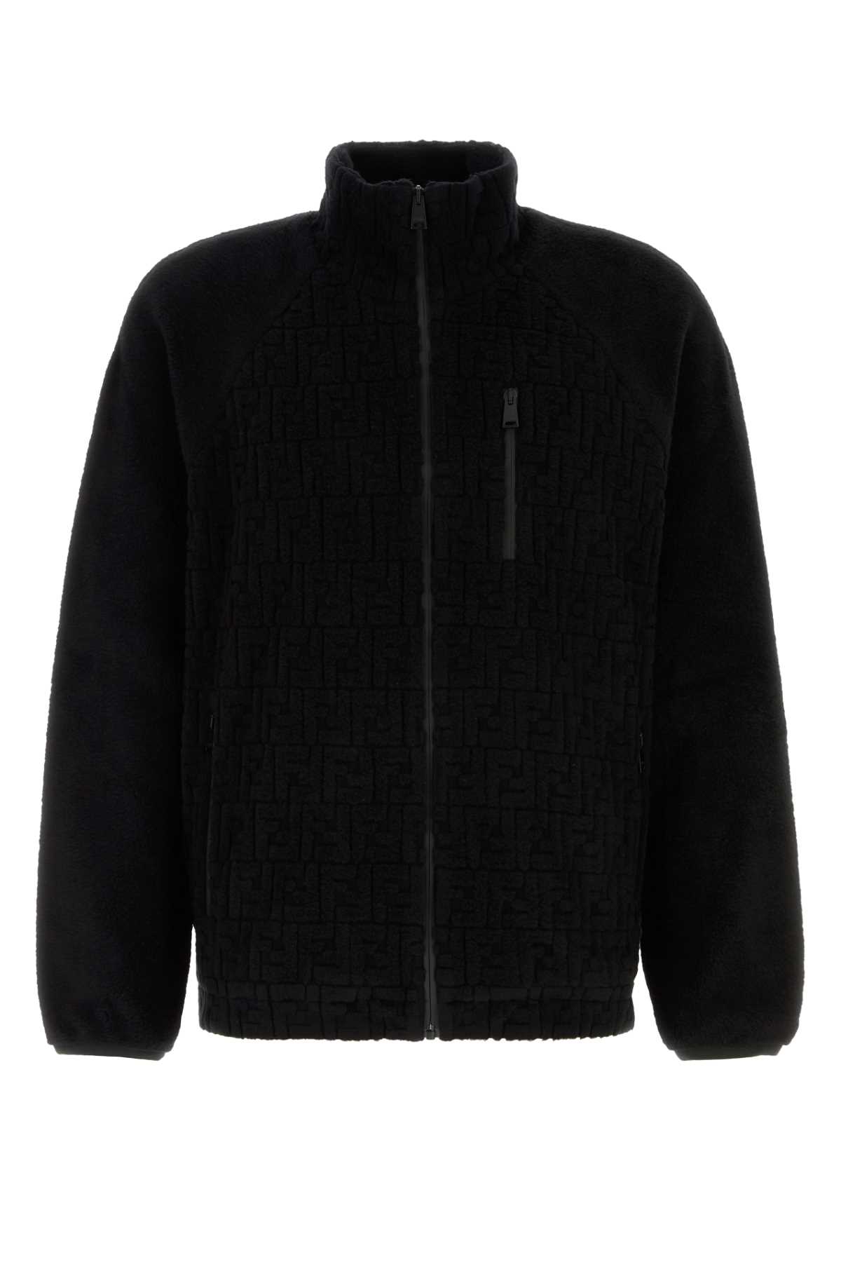 Fendi Black Terry Fabric Sweatshirt