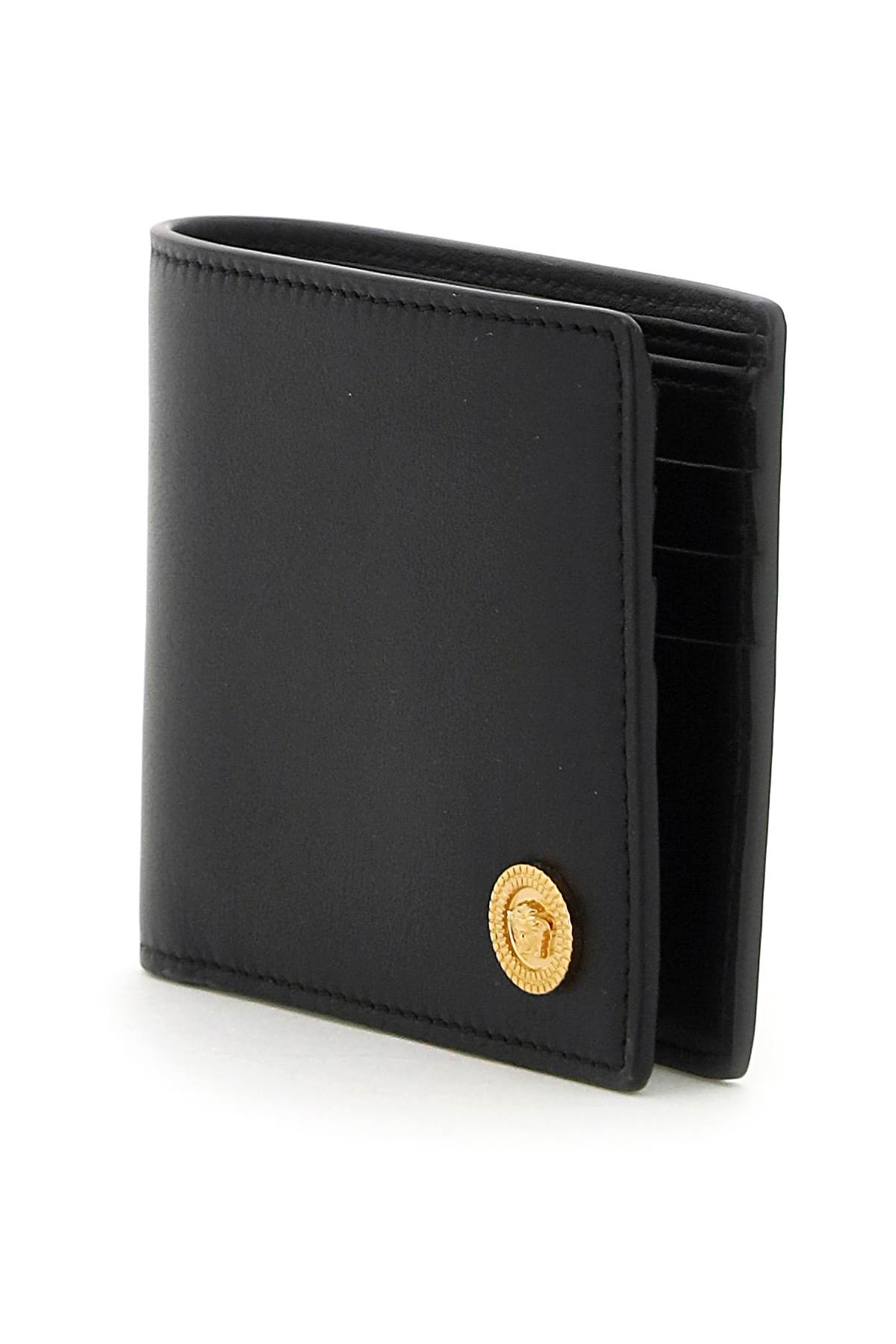Shop Versace Medusa Biggie Bi-fold Wallet In Black (black)
