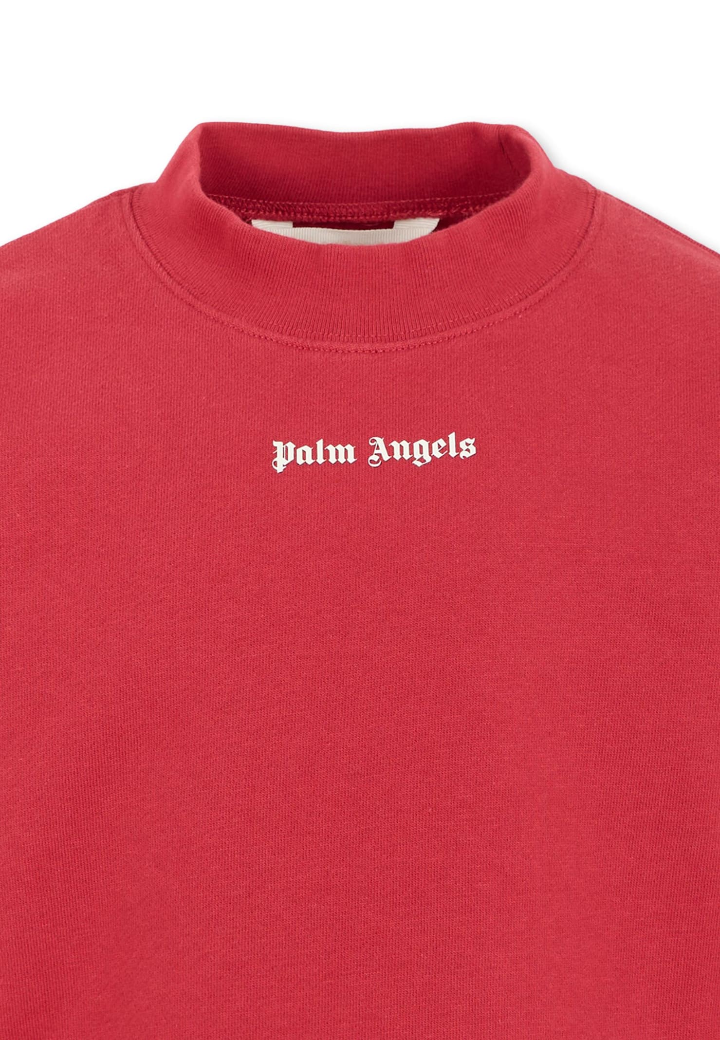 Palm Angels Mock-neck Split-sleeve Top In Red