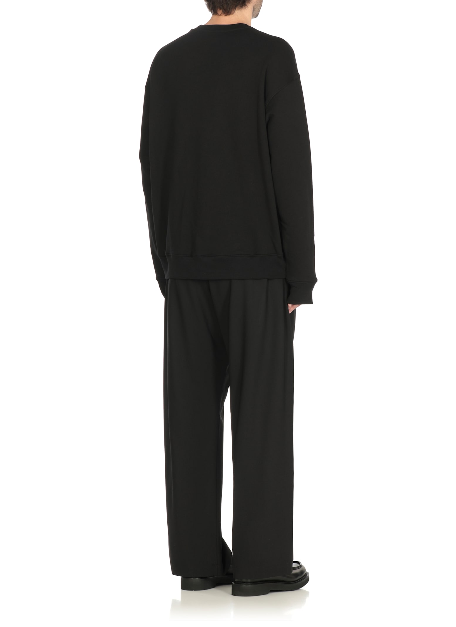Moschino Sweatshirt With Laurel Crown Logo Embroidery In Black