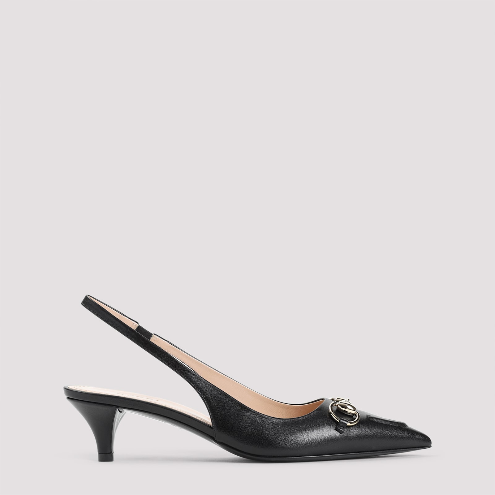 Gucci Elegant Slingback Pumps With Metallic Accent In Black