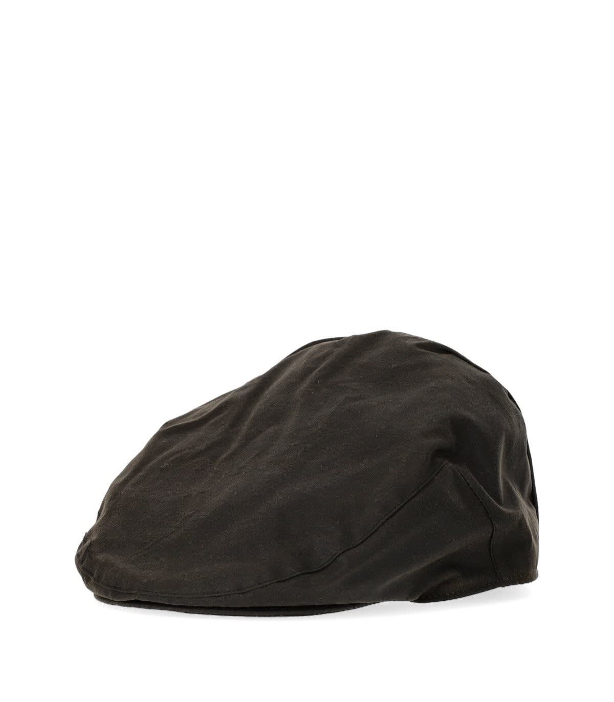 Barbour Olive Green Waxed Flat Cap
