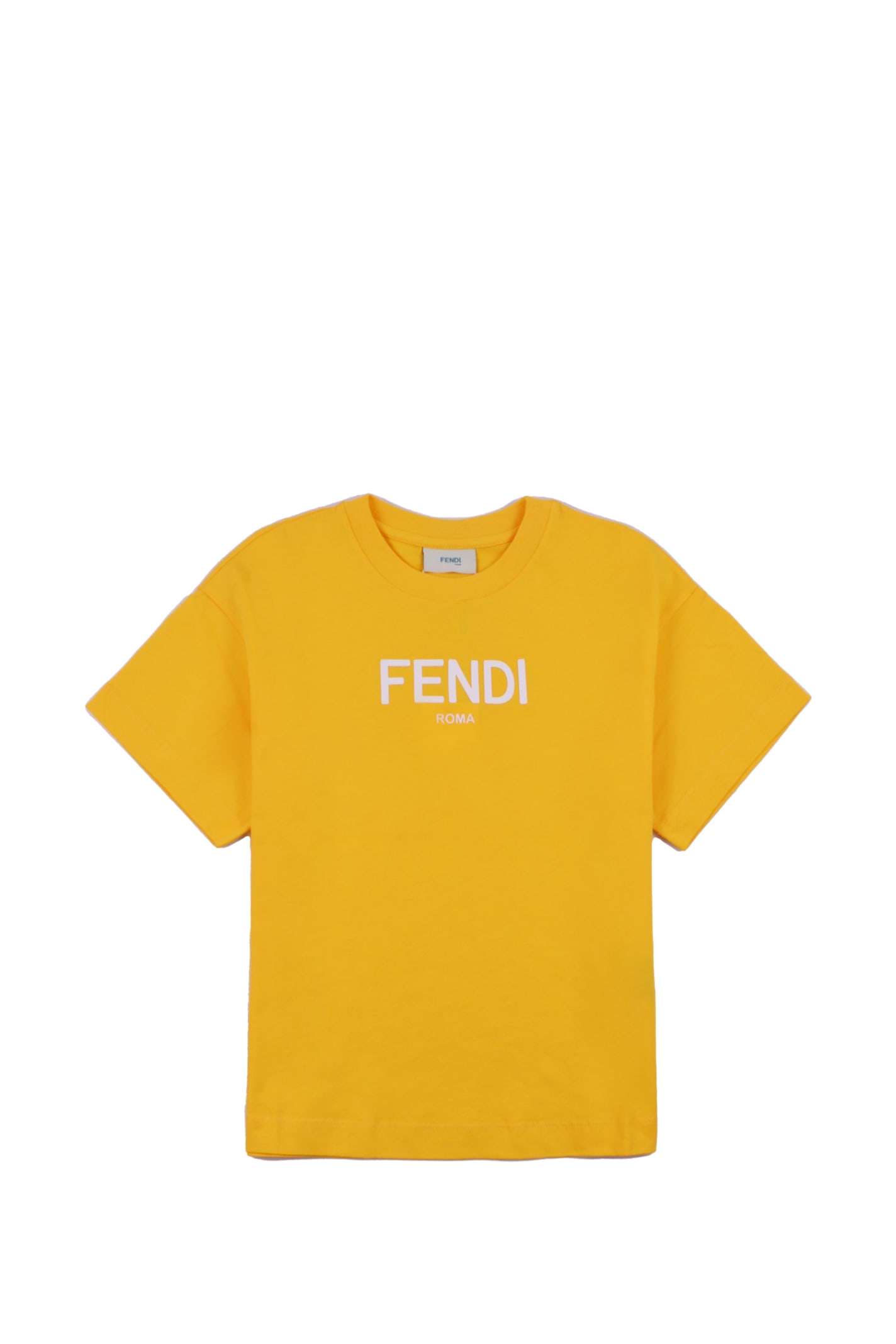 Fendi Kids' Printed Tprinted T-shirt-shirt In Yellow