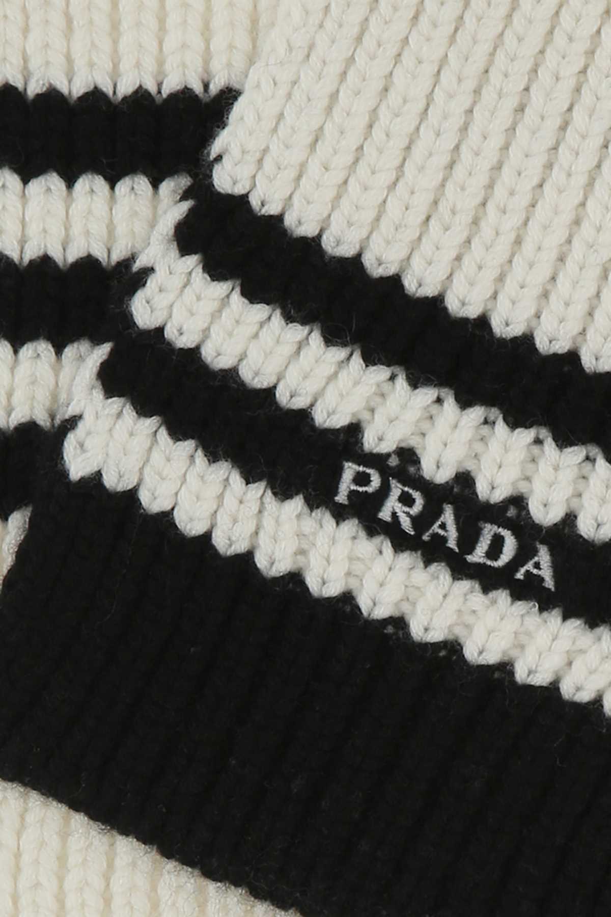 Shop Prada Embroidered Cashmere Scarf In F0967