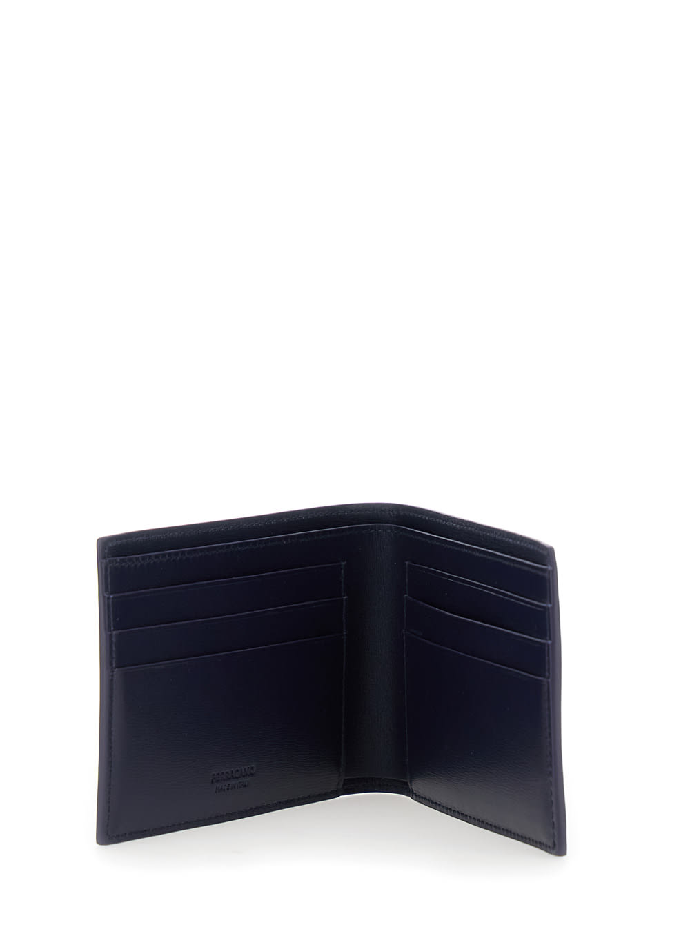 Ferragamo Classic Logo Bi-fold Leather Wallet In Black