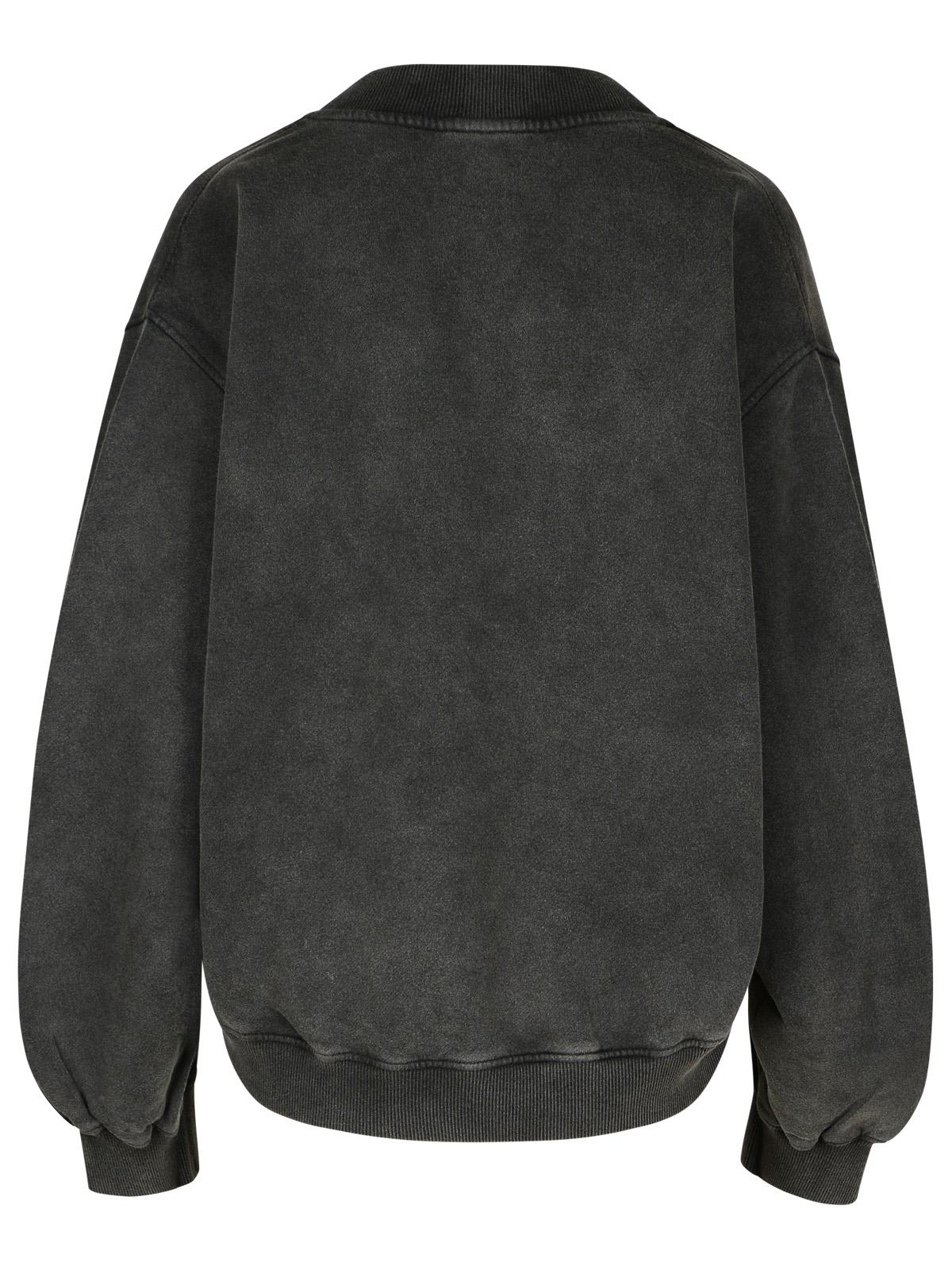 Shop Attico Gray Cotton Sweatshirt In Faded Black