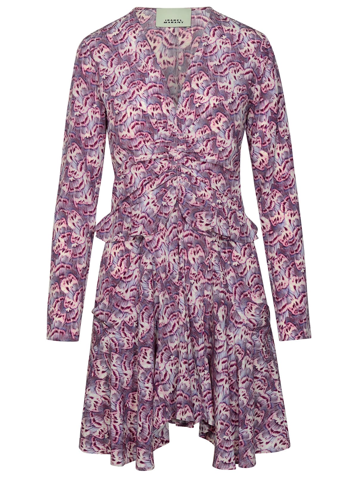 Shop Isabel Marant Usmara Purple Silk Dress In Violet