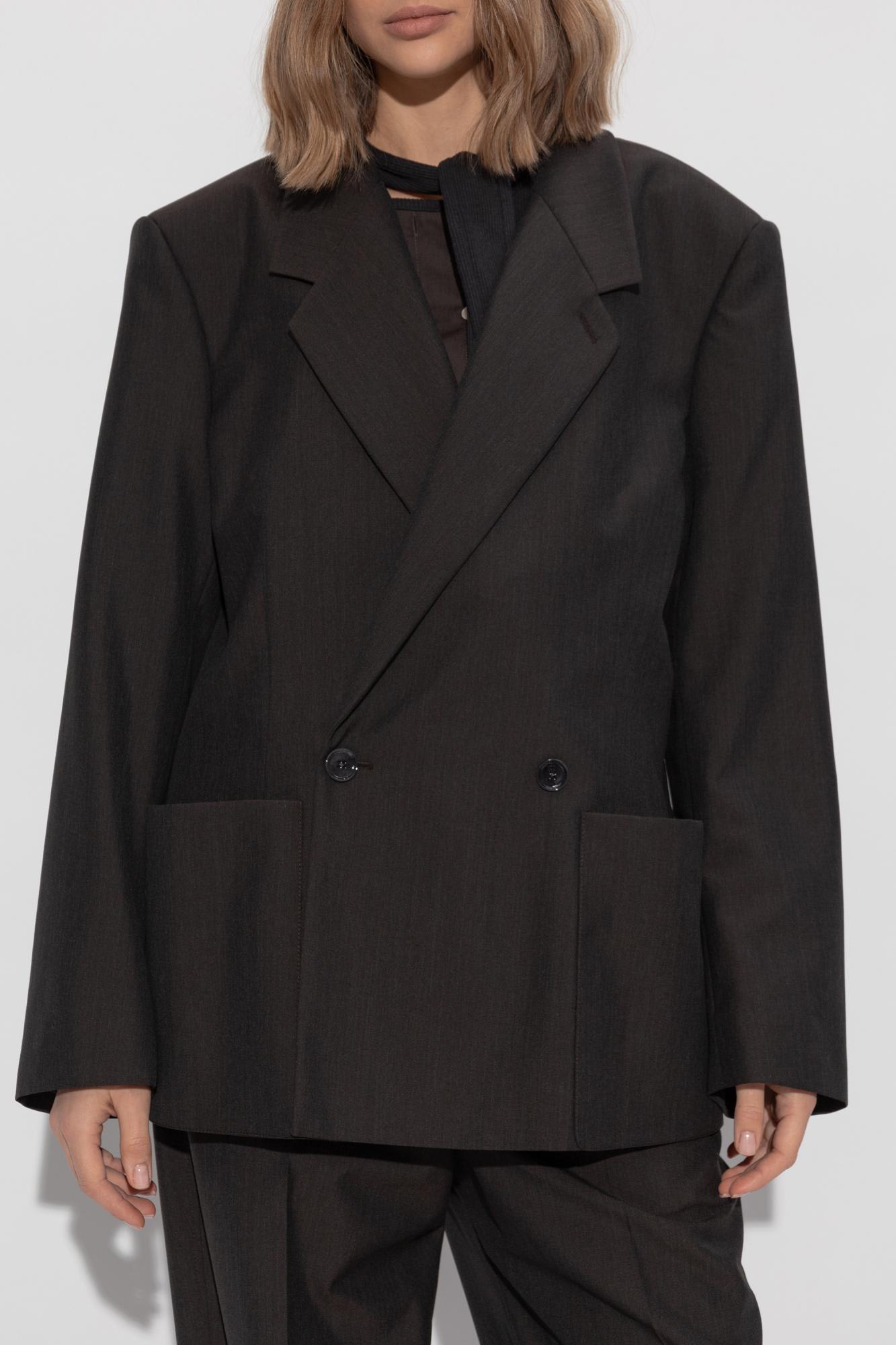 Lemaire Double-breasted Blazer In Black