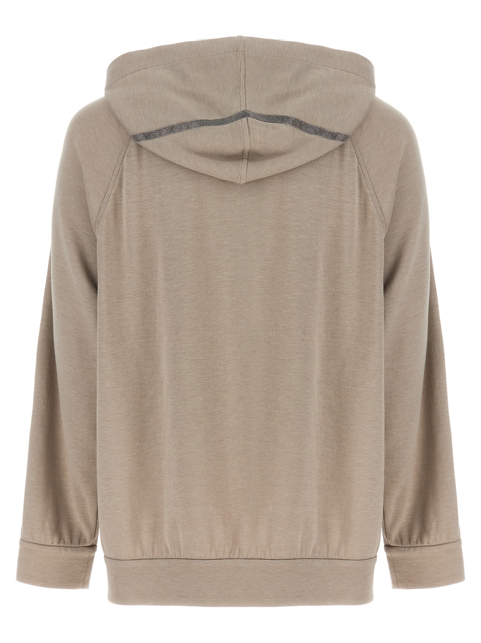 Shop Brunello Cucinelli Monile Hoodie In Quarzo