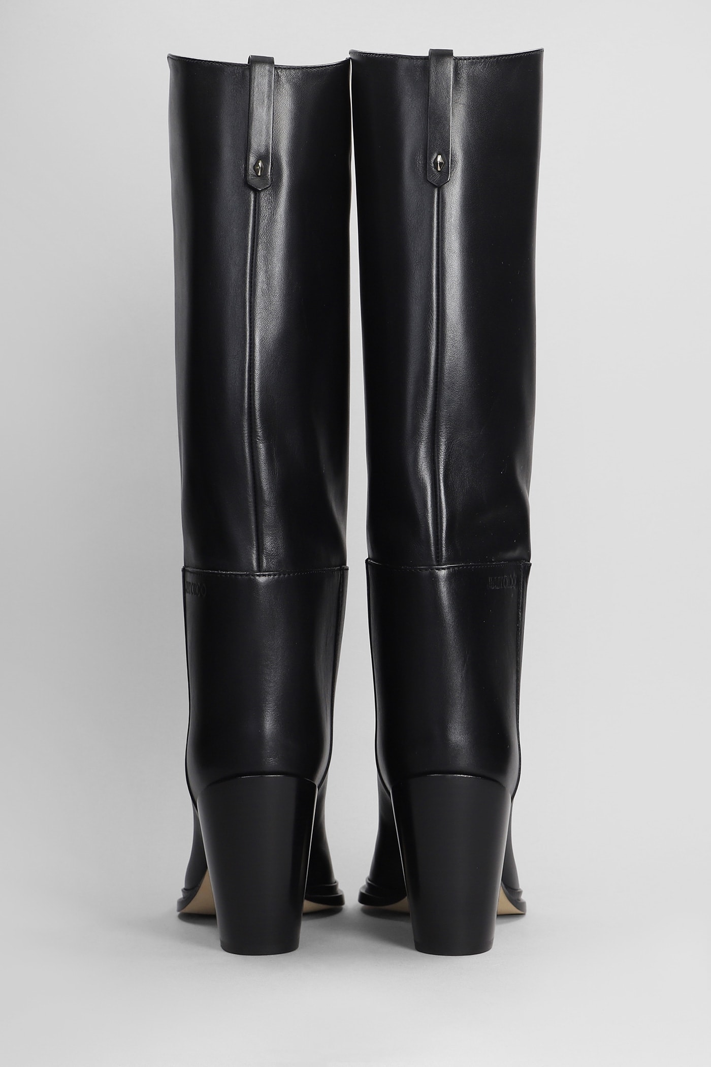 Shop Jimmy Choo Cece 80 High Heels Boots In Black Leather