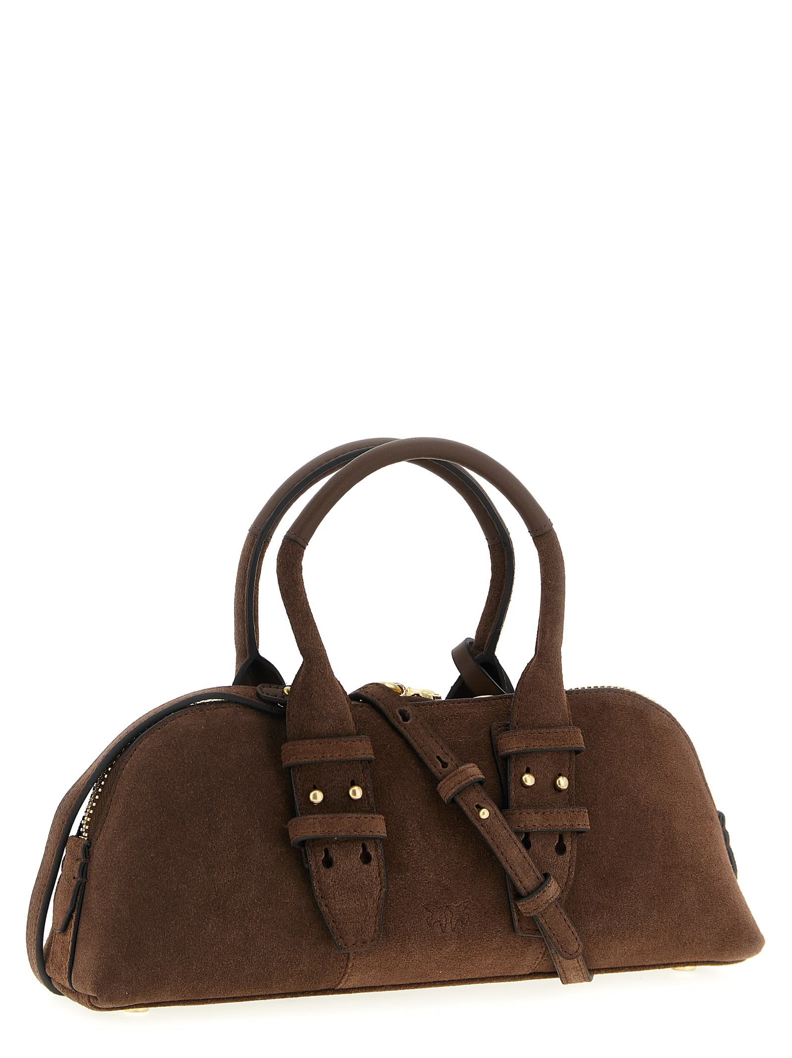 Pinko Bowling Baguette Shoulder Bag In Brown