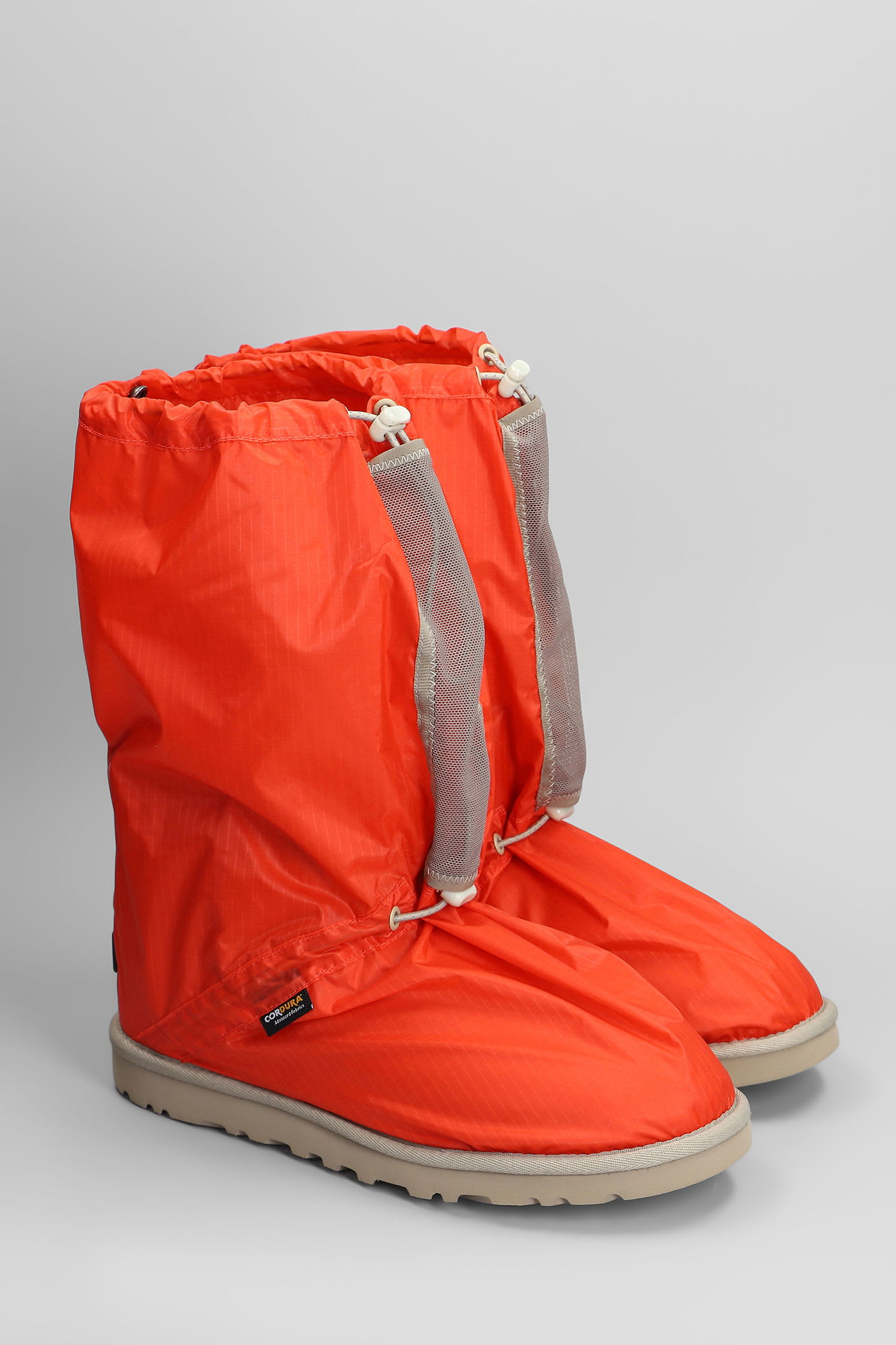Ugg Classic Mini Low Heels Boots In Red Nylon In Red