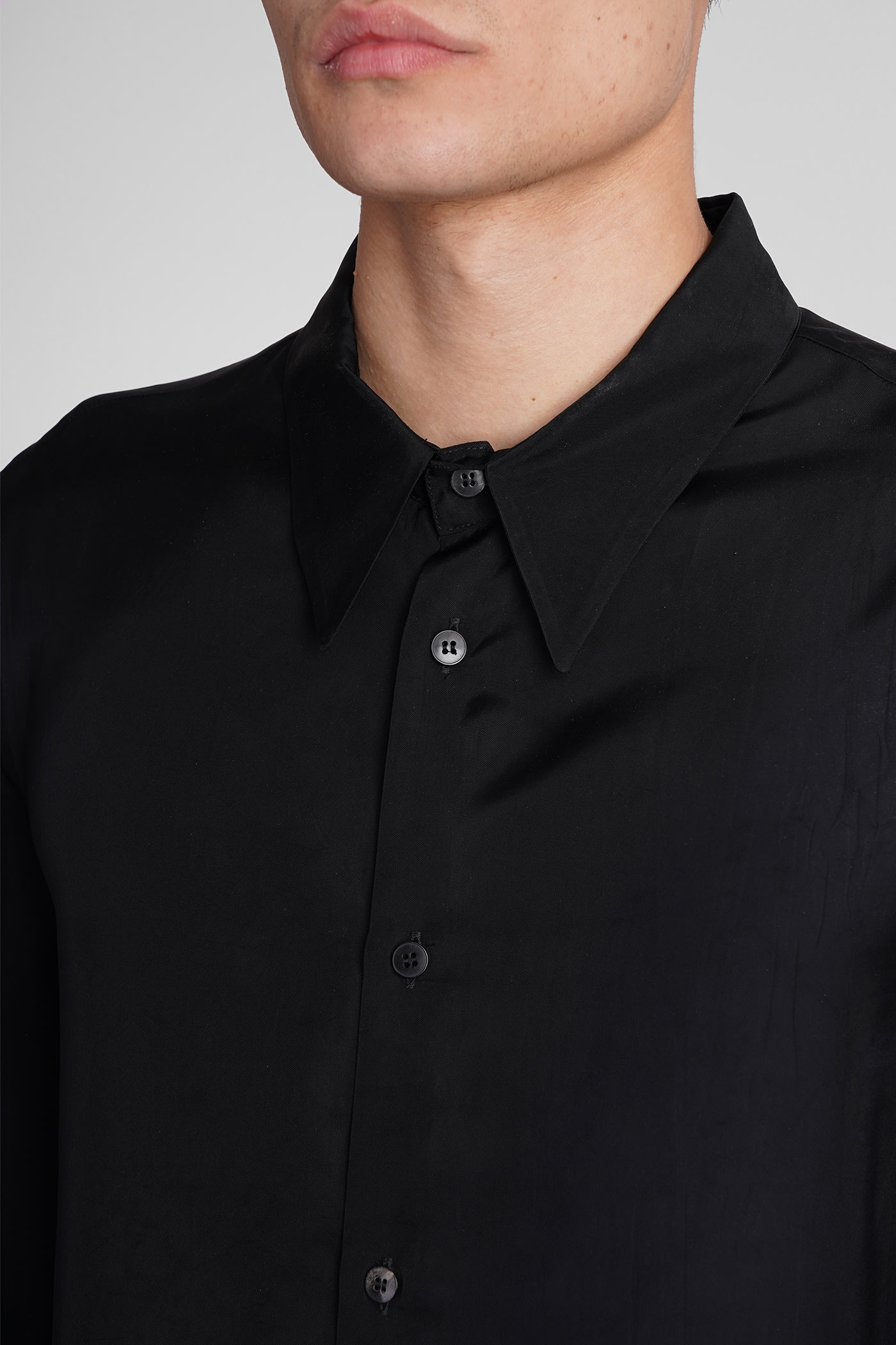 Shop Sapio N16 Shirt In Black Polyamide Polyester