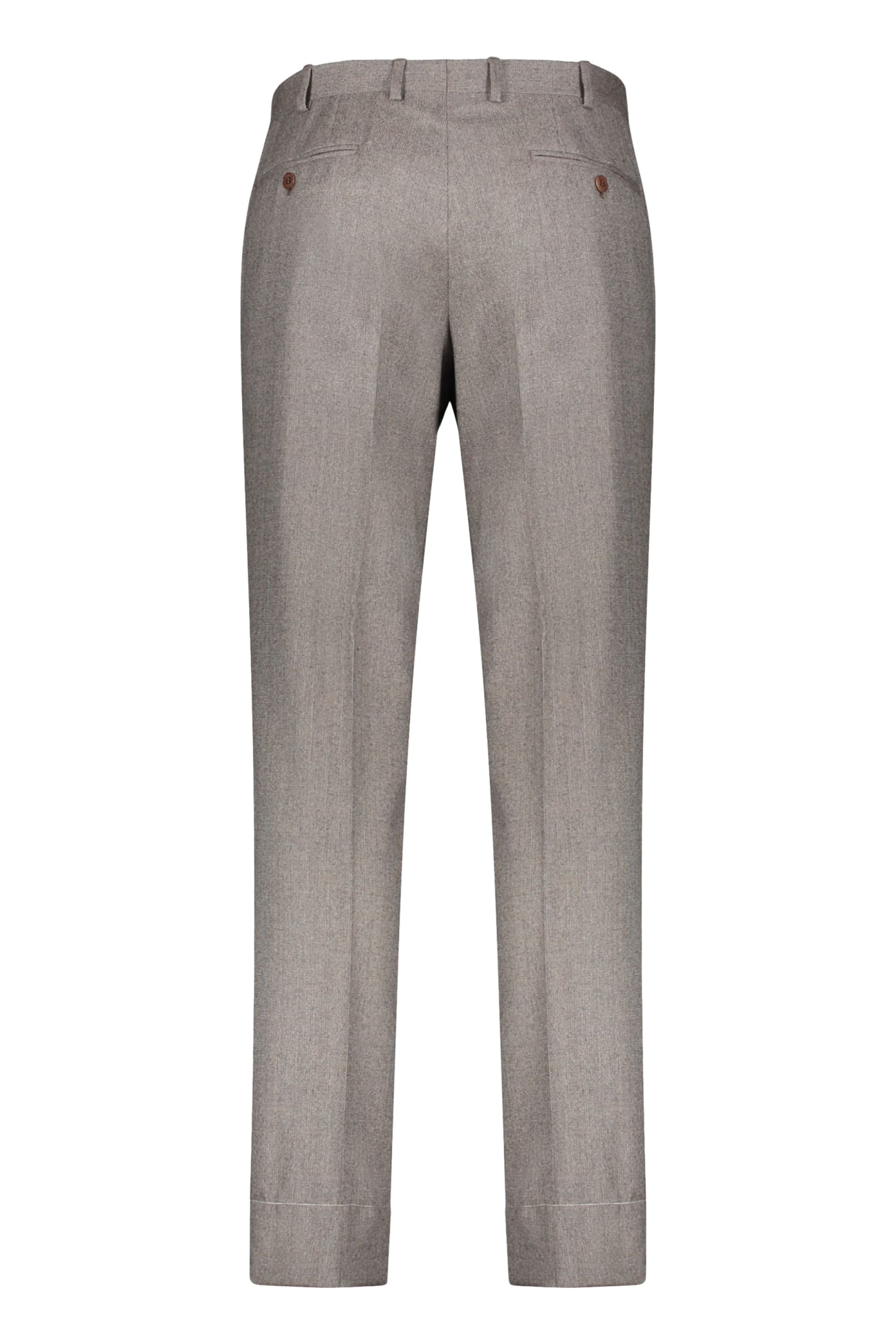 Brioni Wool Tailored Trousers In Brown