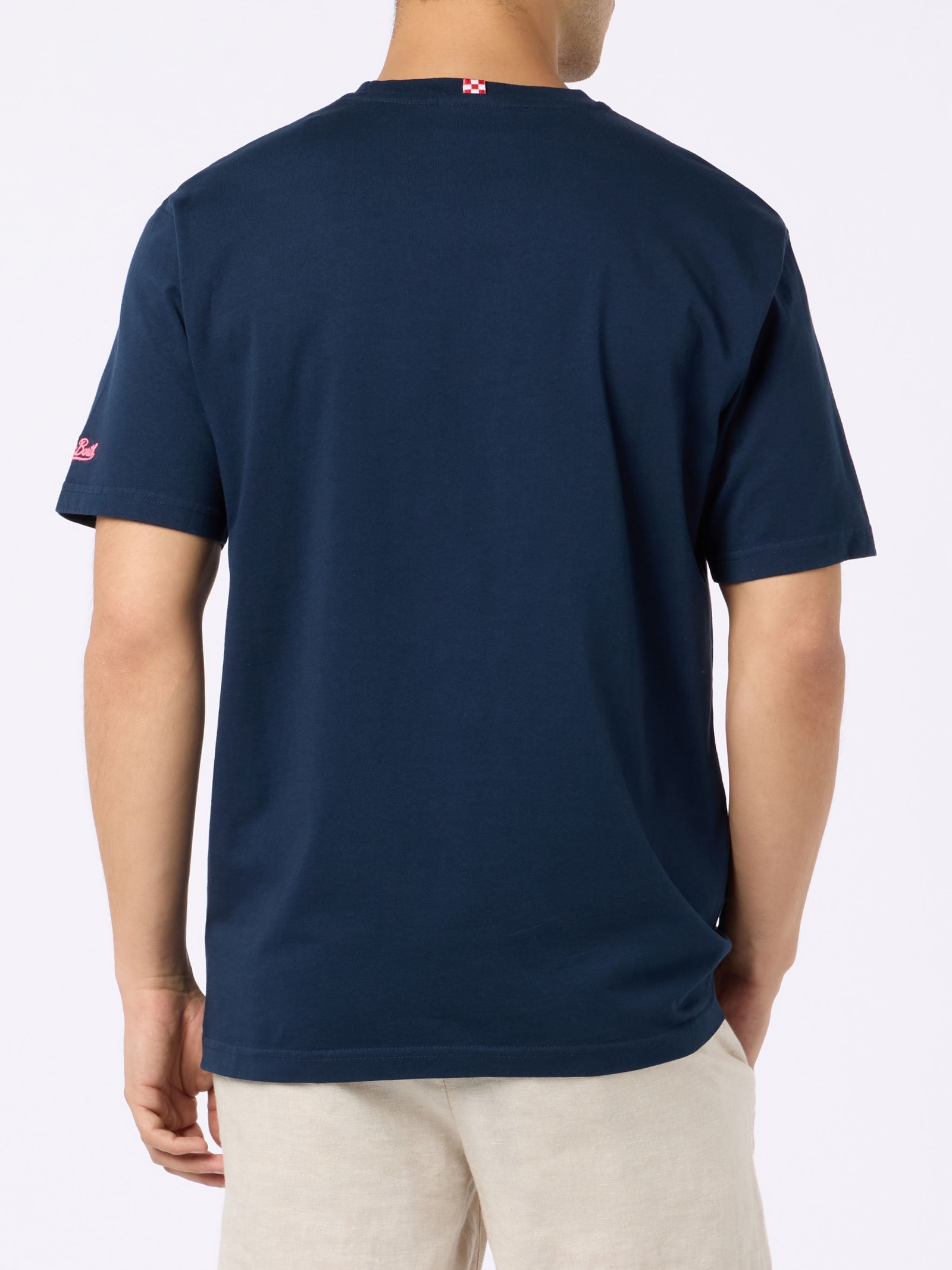 MC2 SAINT BARTH MAN COTTON T-SHIRT WITH VESPA PRINT AND EMBROIDERY VESPA SPECIAL EDITION