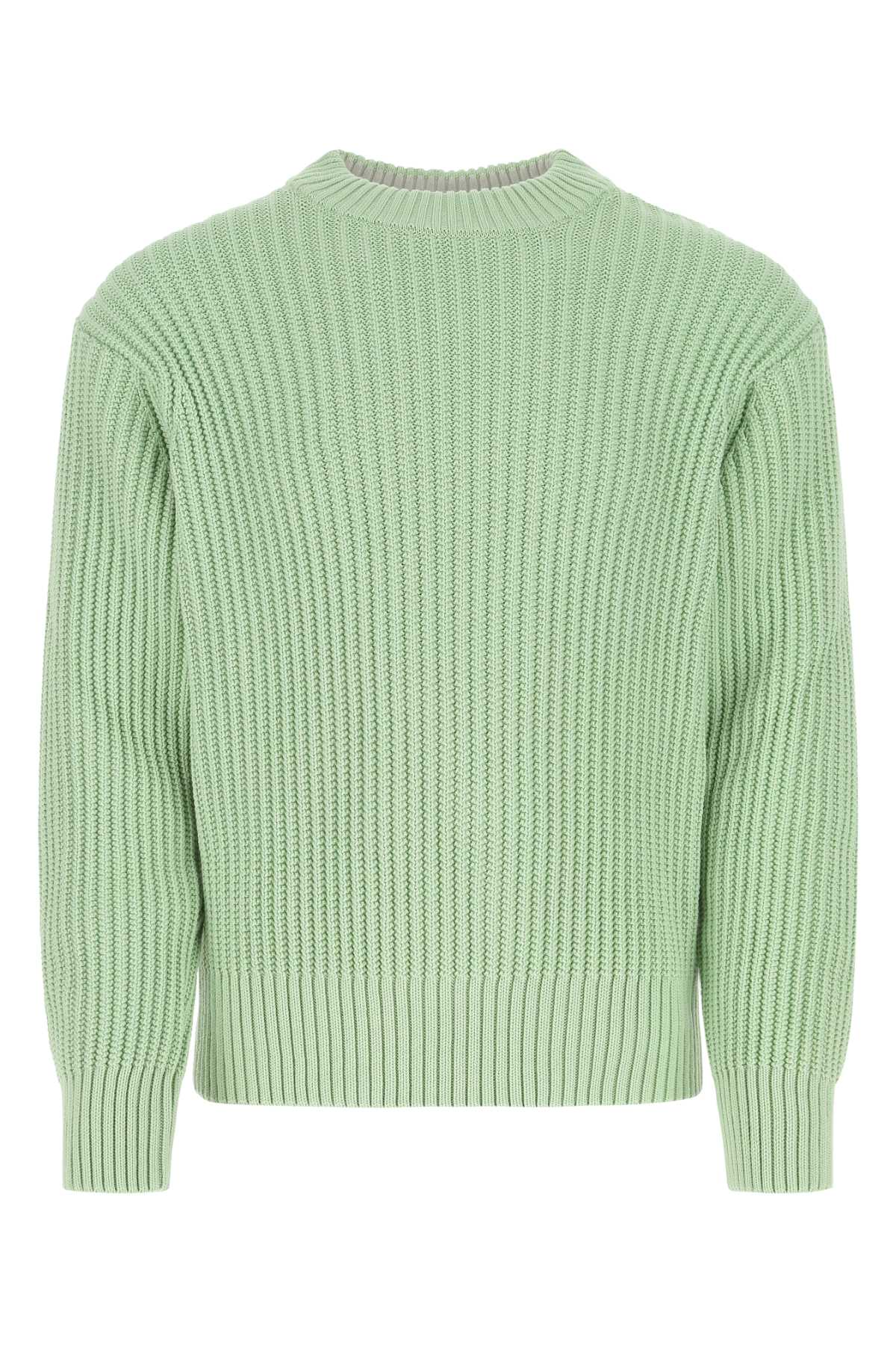 Pastel Green Cotton Blend Sweater