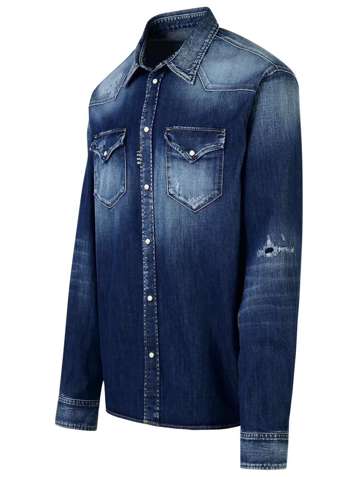 Shop Dsquared2 Blue Cotton Shirt