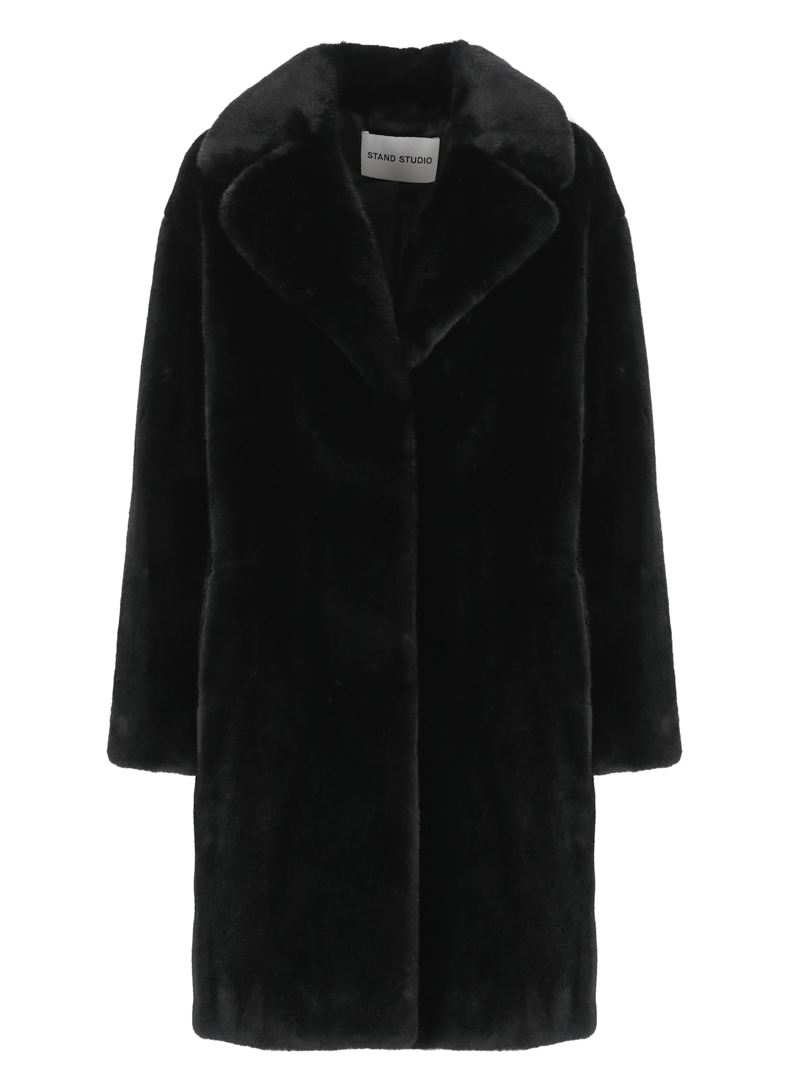 Shop Stand Studio Camille Cocoon Coat In Black