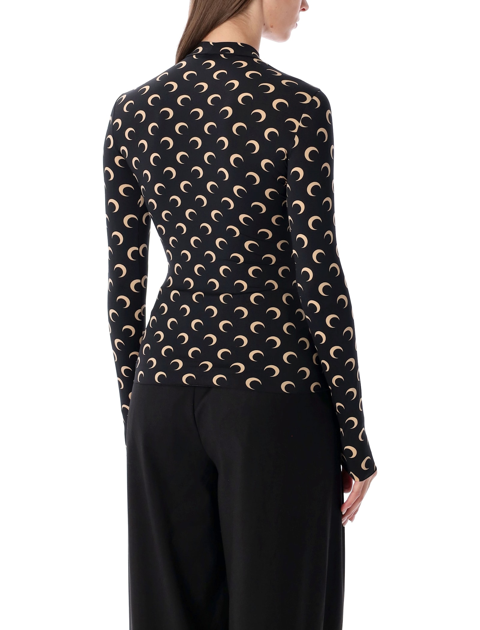 Marine Serre Moon All-over Slim Top In Black