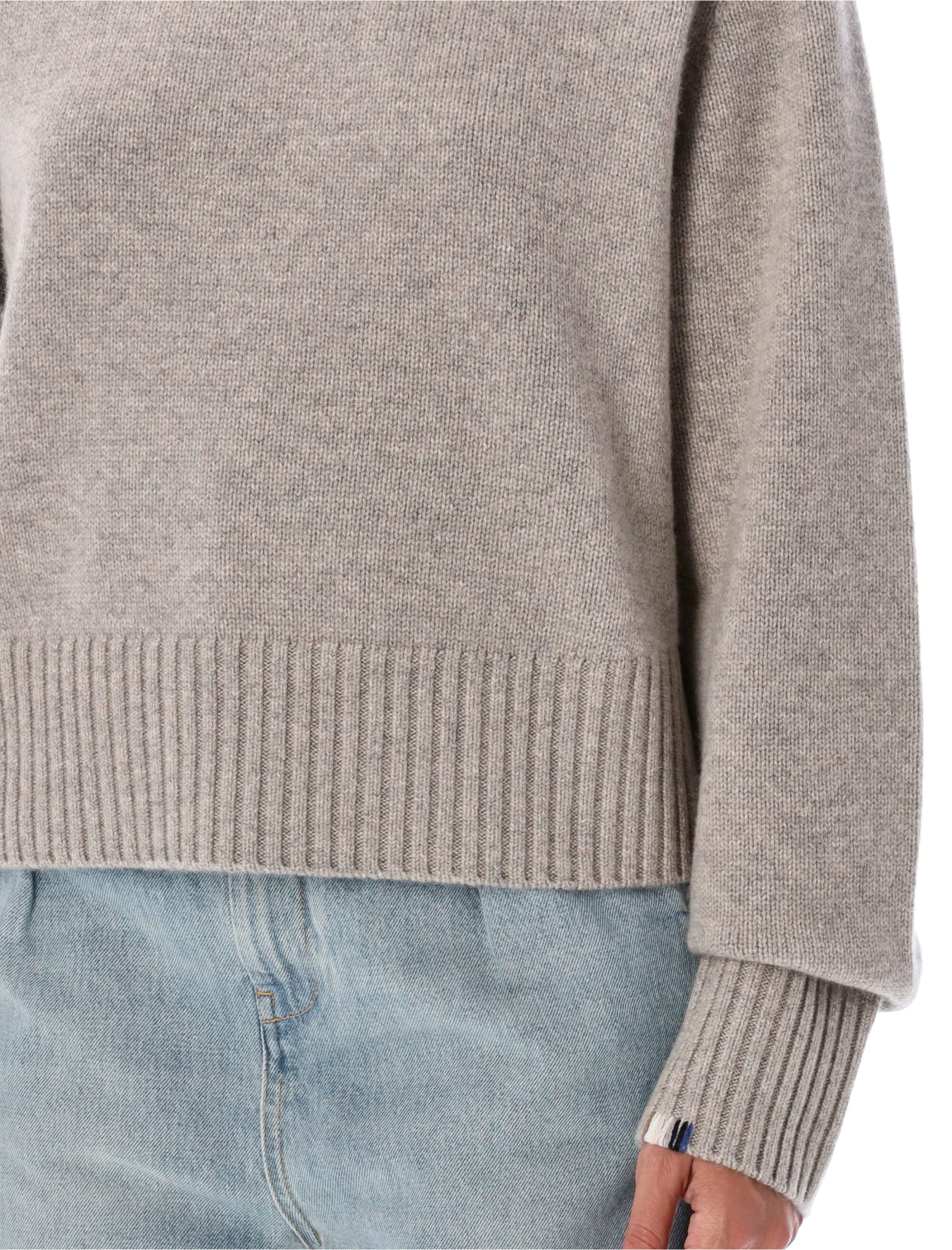 Shop Extreme Cashmere Please Crewneck In Moss Grey Beige