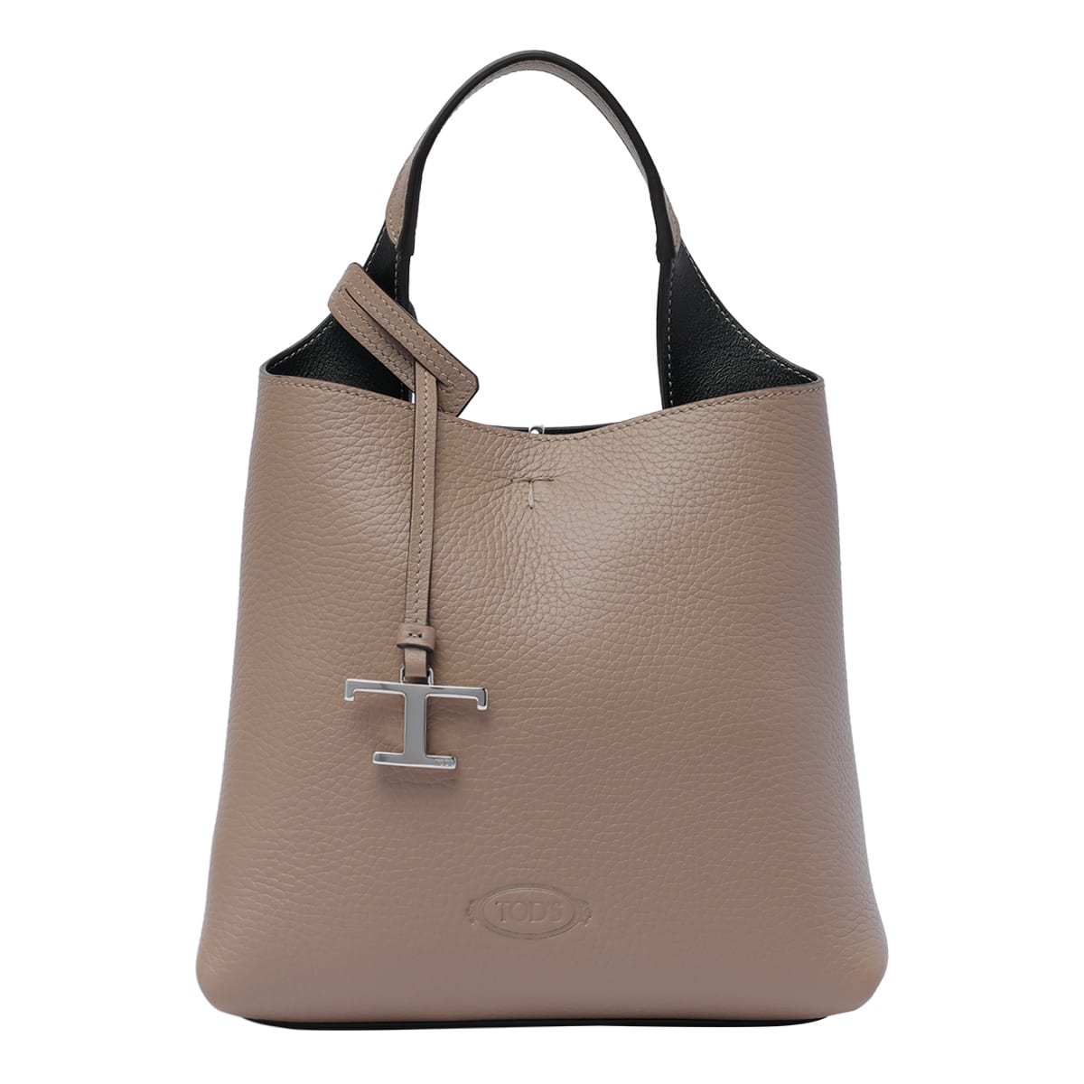 Shop Tod's Mini Leather Tods Handbag In Beige