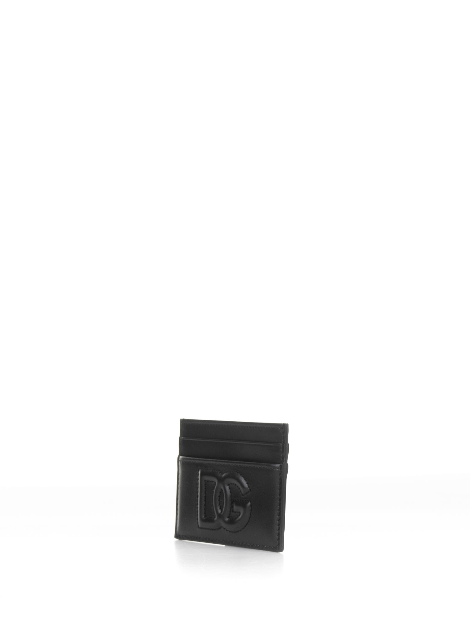 Shop Dolce & Gabbana Card Holder With Embossed Logo In Black
