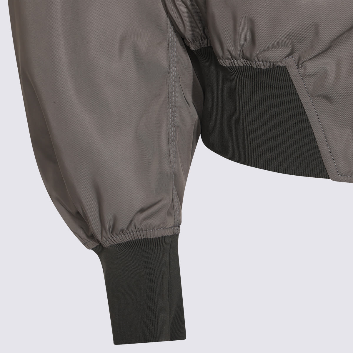 Attico Grey Bomber Jacket With Front Zip Closure And One Zipped Pocket On The Sleeve In Tech Fabric Woman In Gray