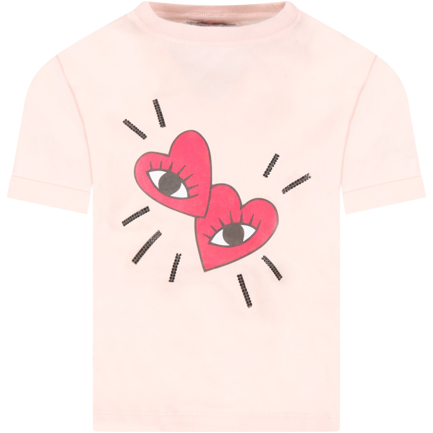 Sonia Rykiel Pink T-shirt For Girl With Hearts