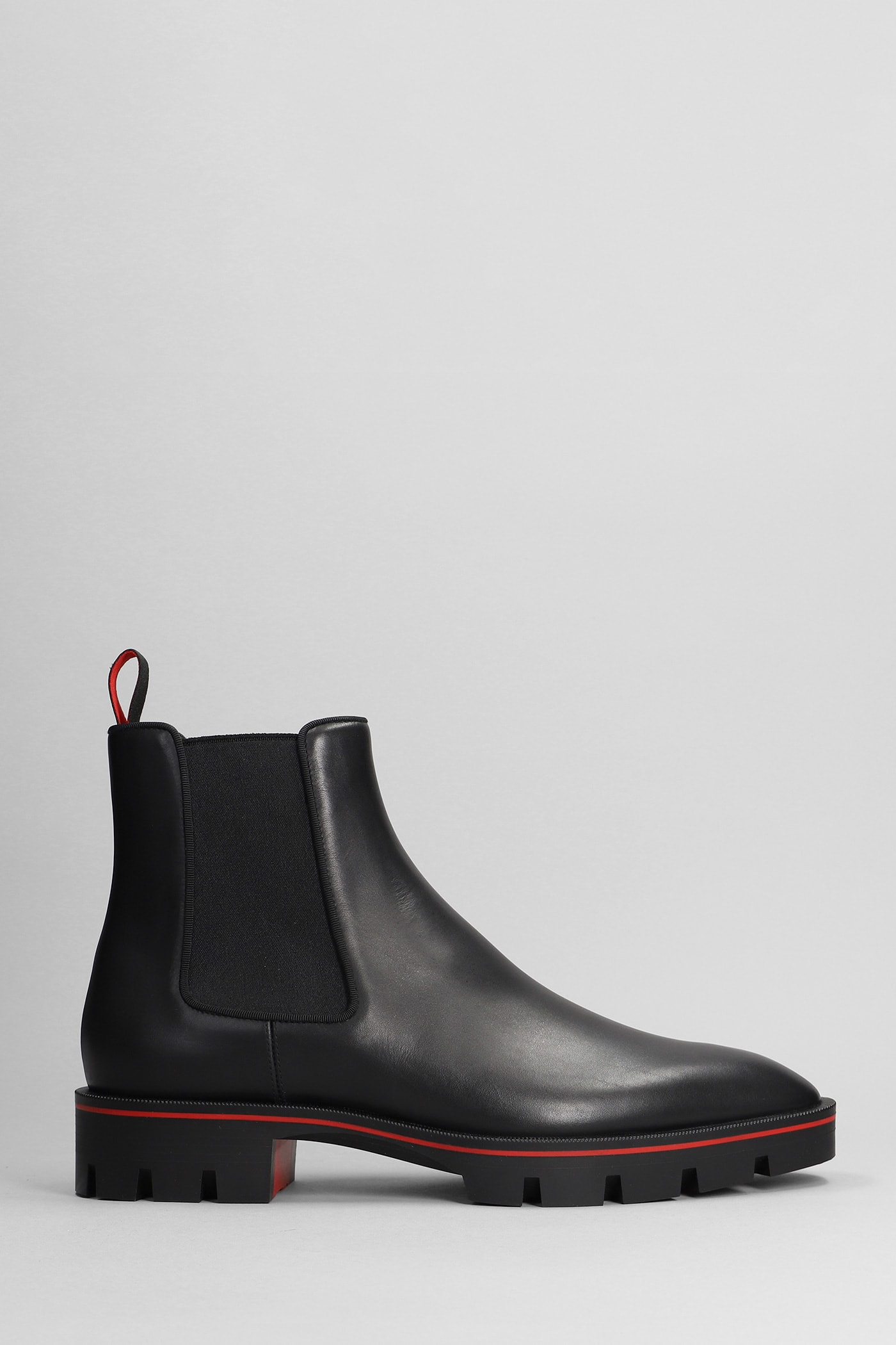 Christian Louboutin Alpinosol Ankle Boots In Black Leather