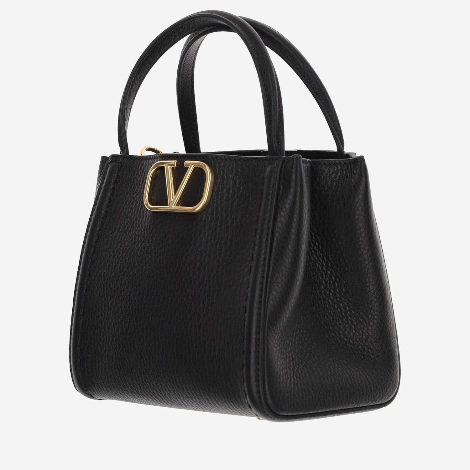 Shop Valentino Garavani All Time Small Handbag In Calfskin In Black