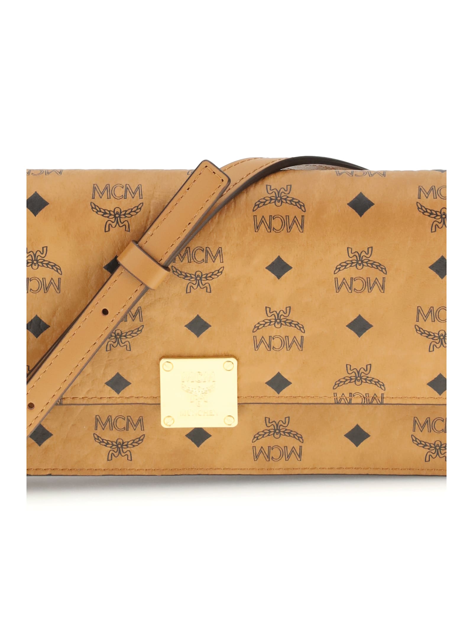 Mcm Canvas Aren Wallet In Brown