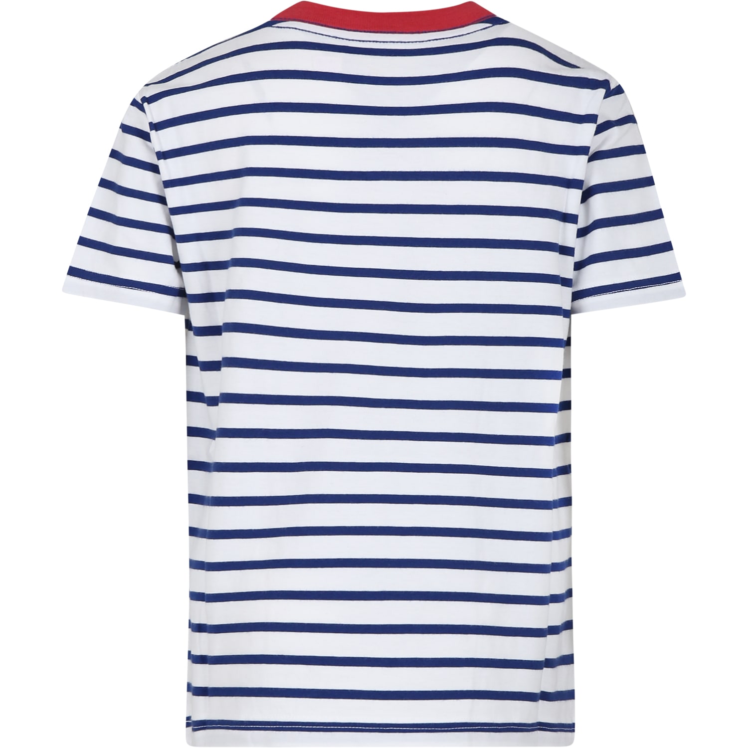 Shop Ralph Lauren Blue T-shirt For Boy With Embroidery In Multicolor