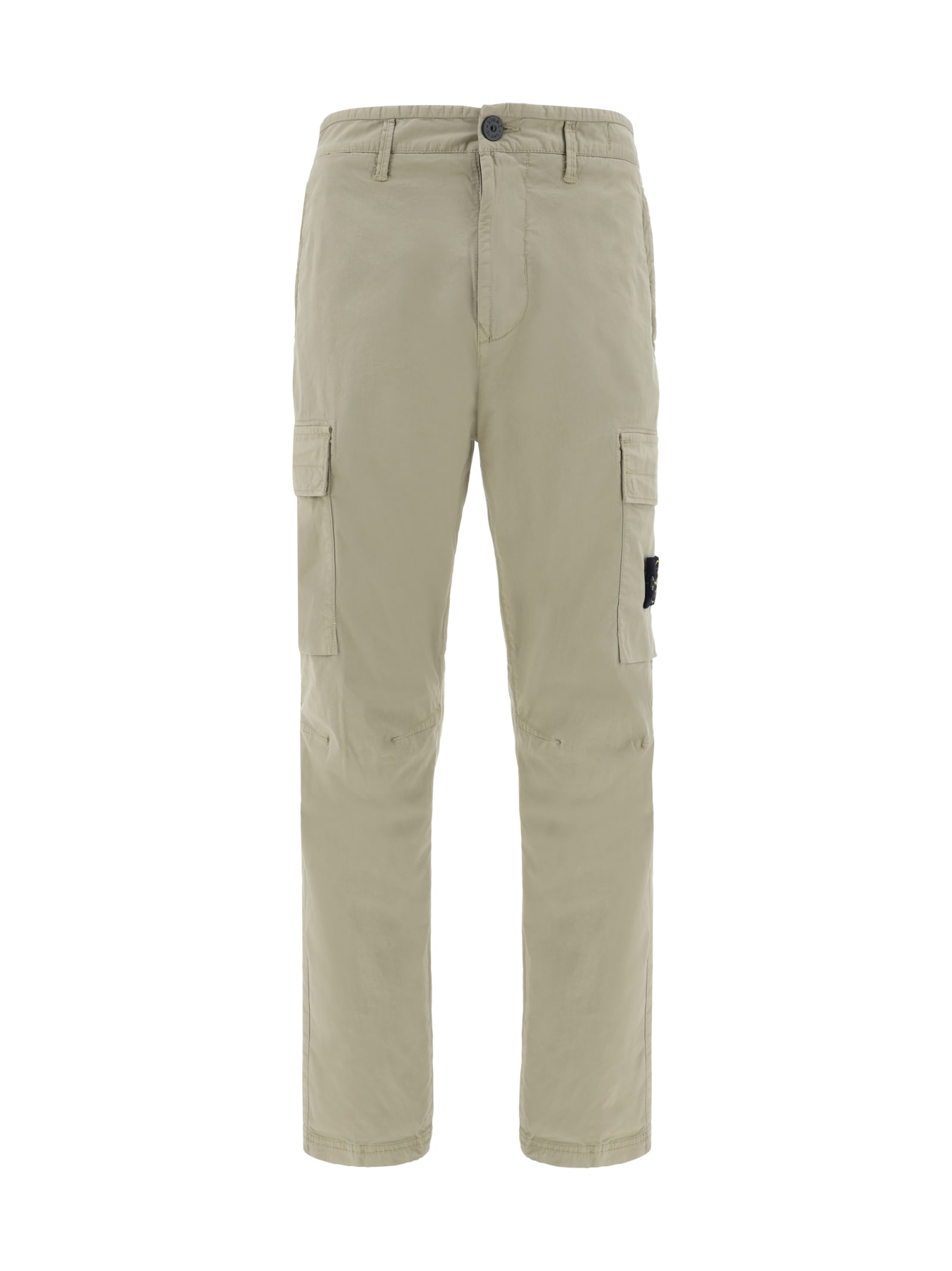 Shop Stone Island Tapered Pants In Beige
