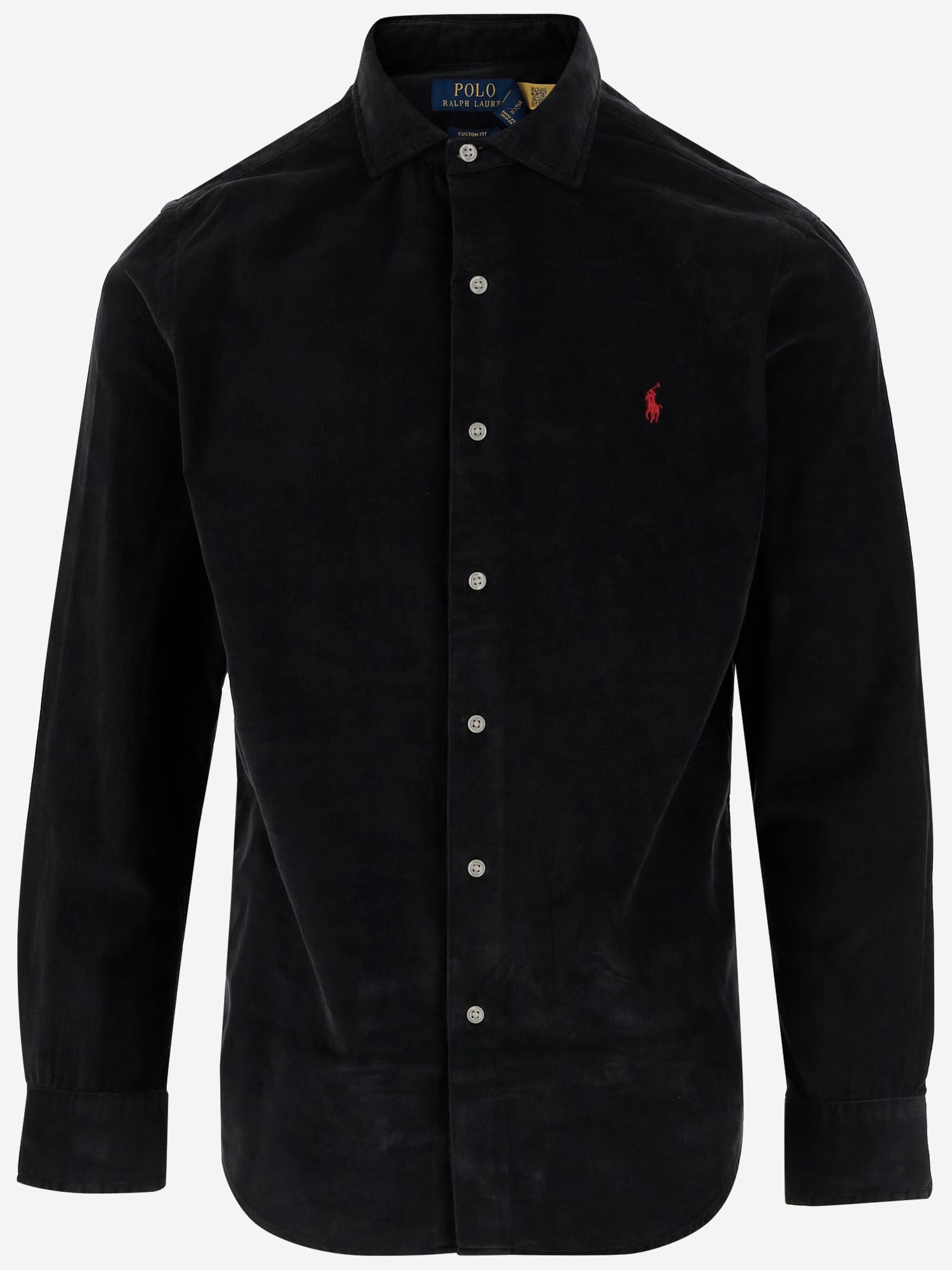 Polo Ralph Lauren Cotton Velvet Shirt In Black