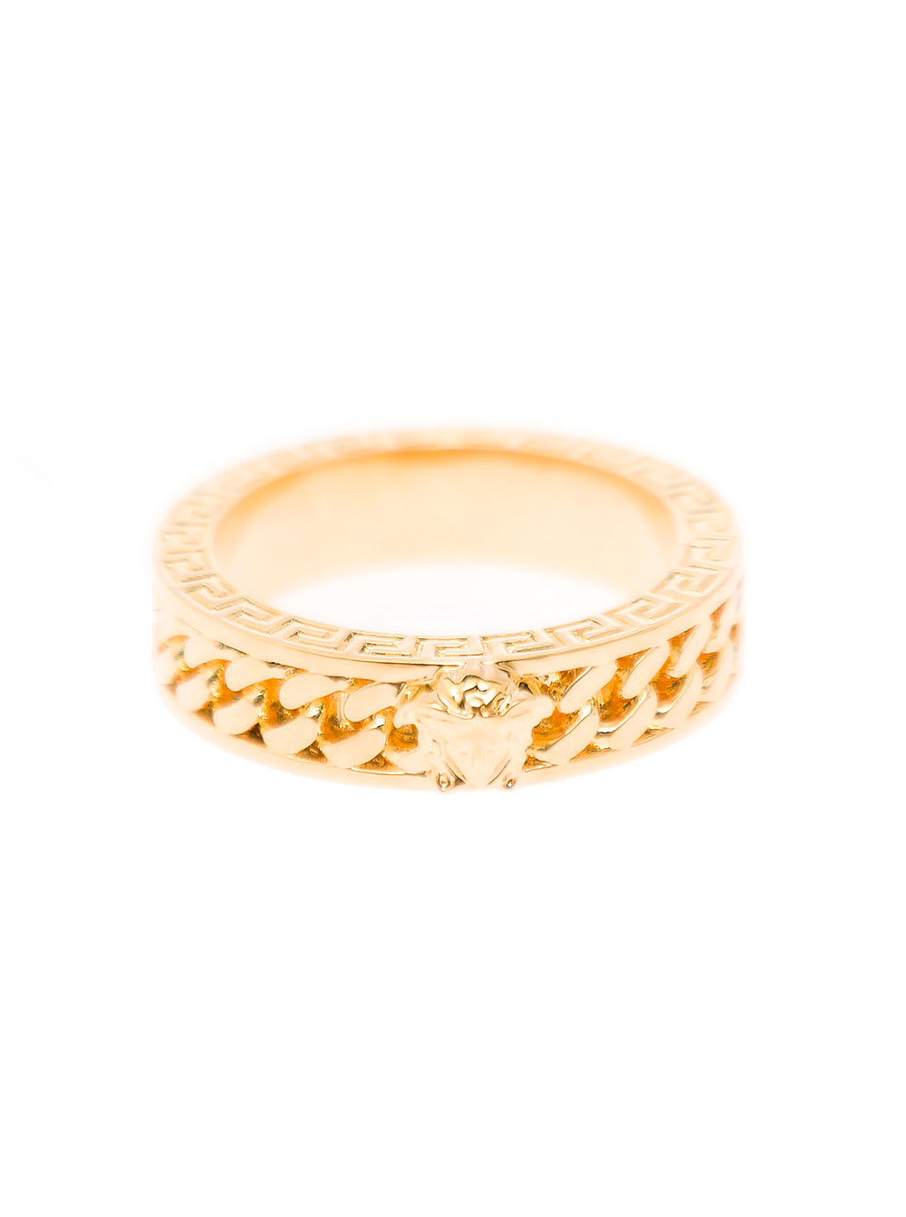 Versace Gold-tone Medus Chain Ring In Brass Versace Woman