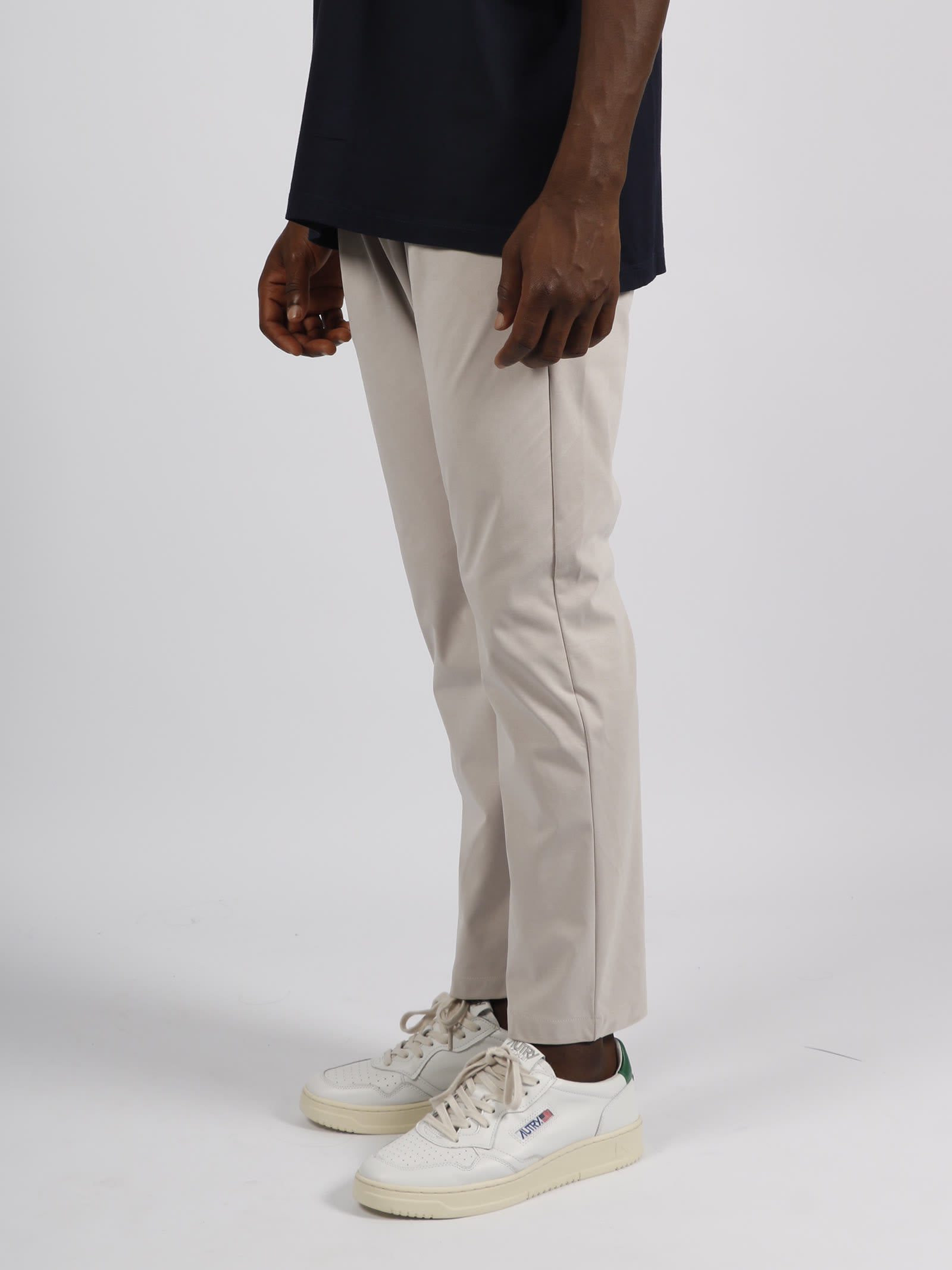 Shop Herno Suede Effect Resort Trousers In Nude & Neutrals