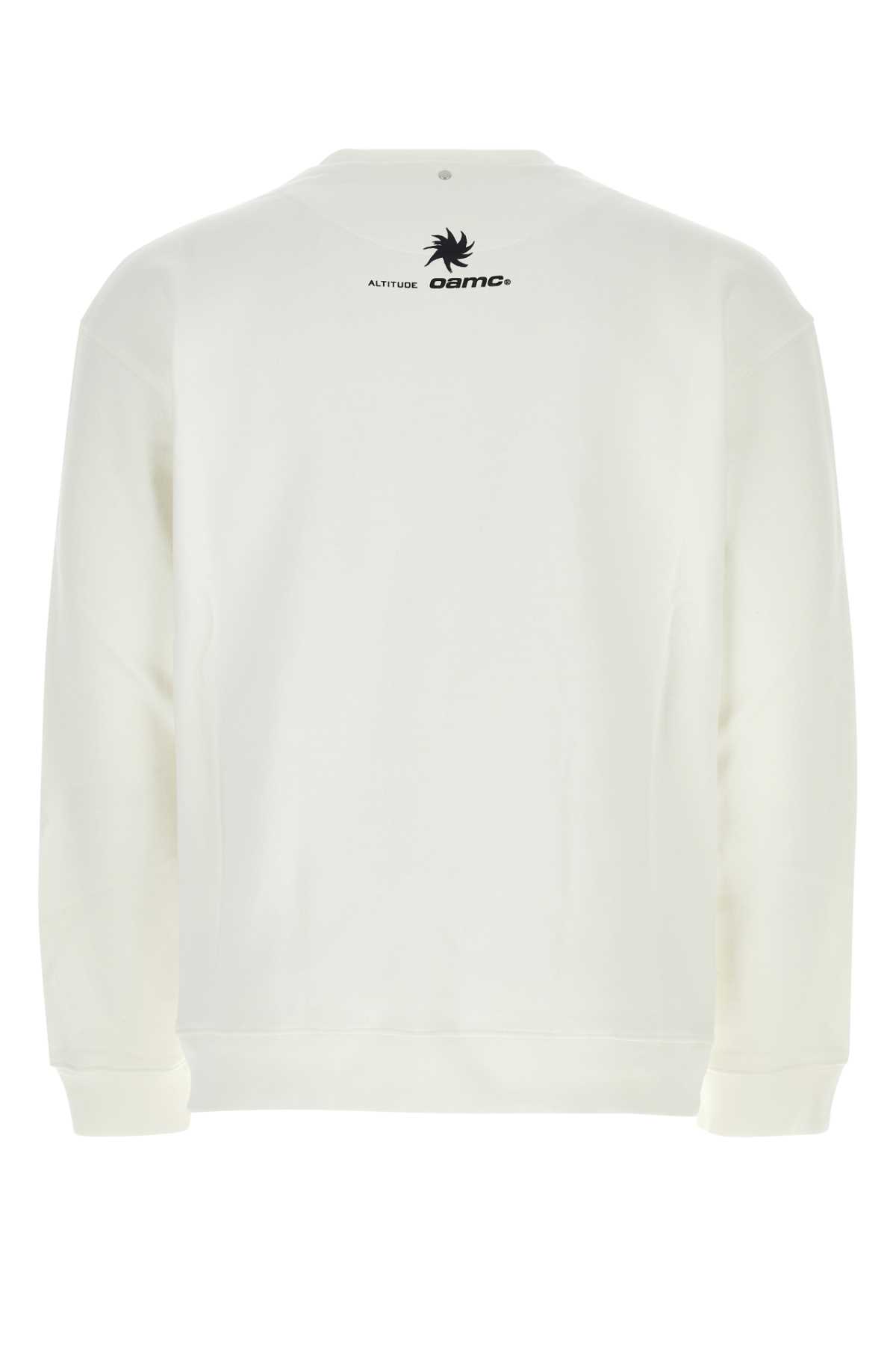 Oamc White Cotton Oversize Eider Falls Sweatshirt In Off-white