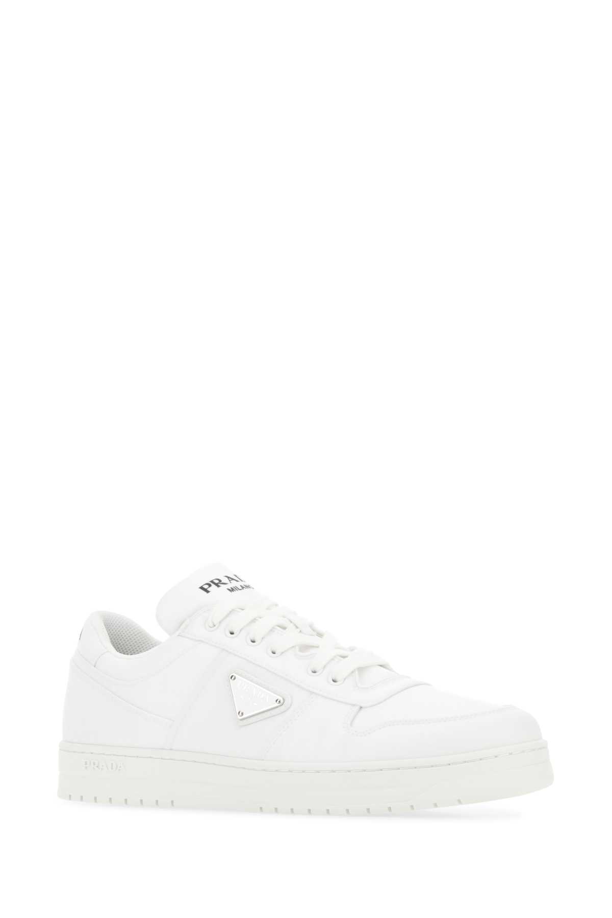 Shop Prada White Re-nylon Sneakers