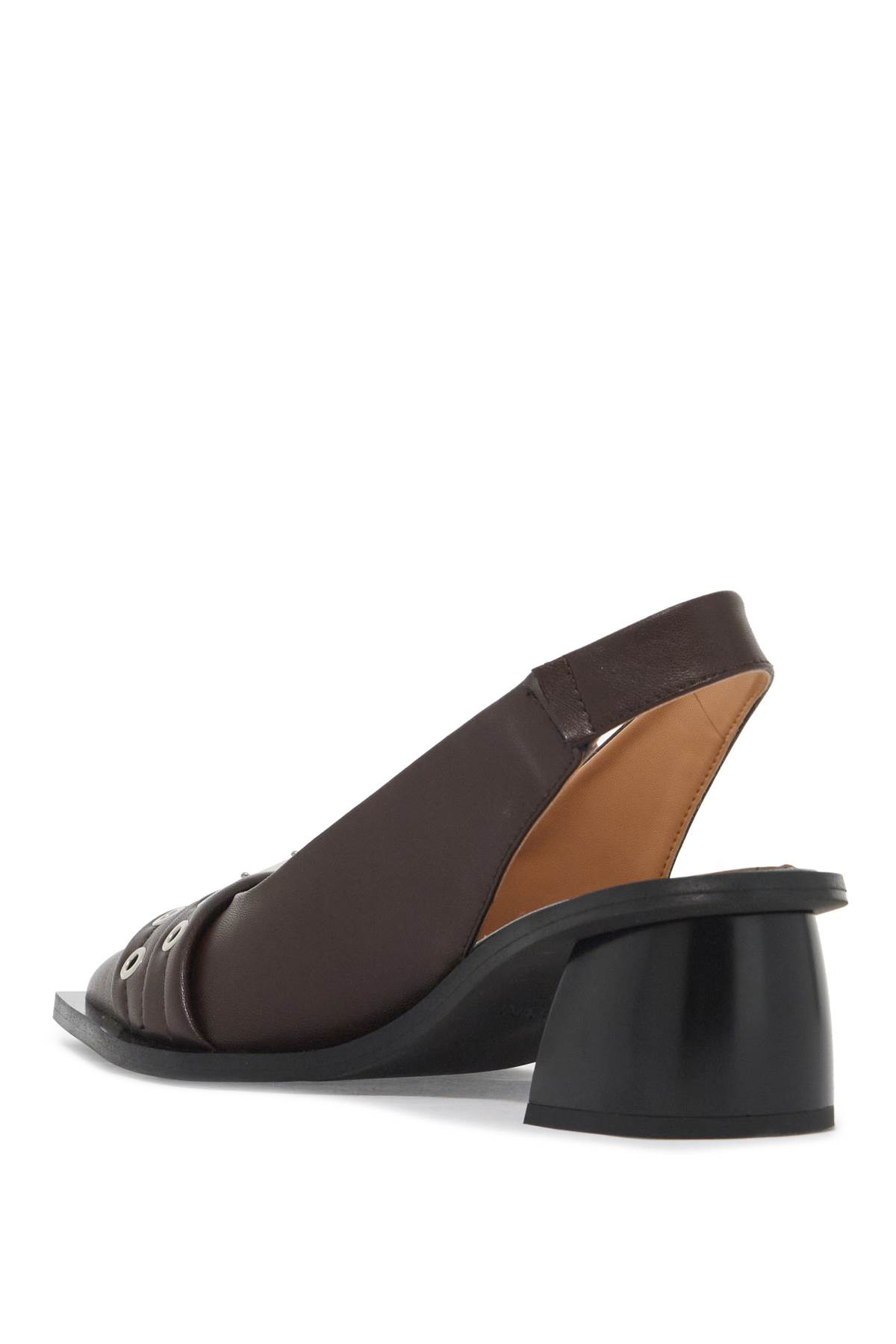 Shop Ganni Slingback Decollet In Chocolate Fondant (brown)