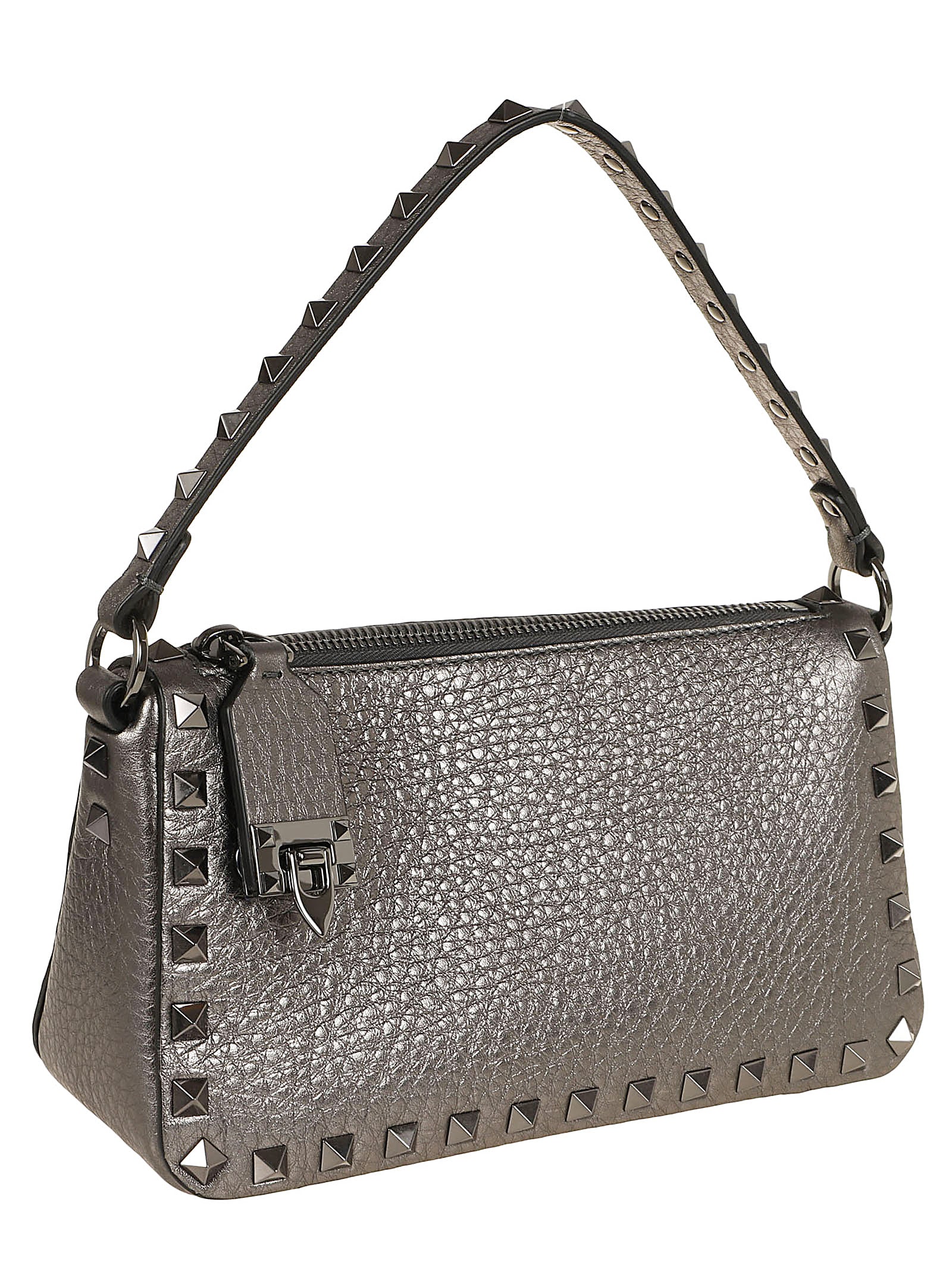 Shop Valentino Small Shoulder Bag Rockstud In Antracite