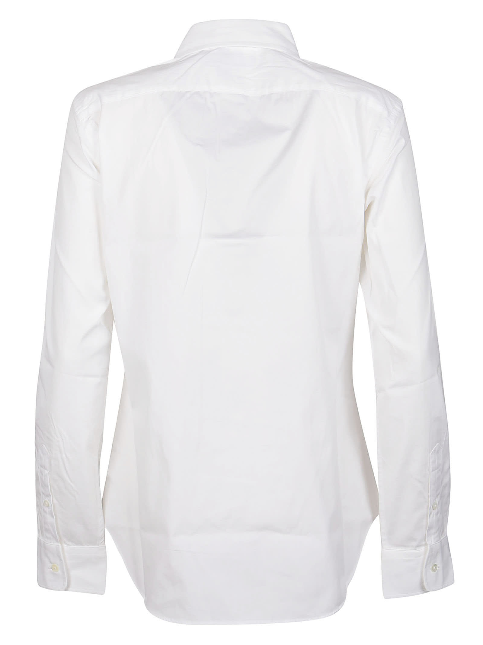 Shop Polo Ralph Lauren Long Sleeve Button Front Shirt In White