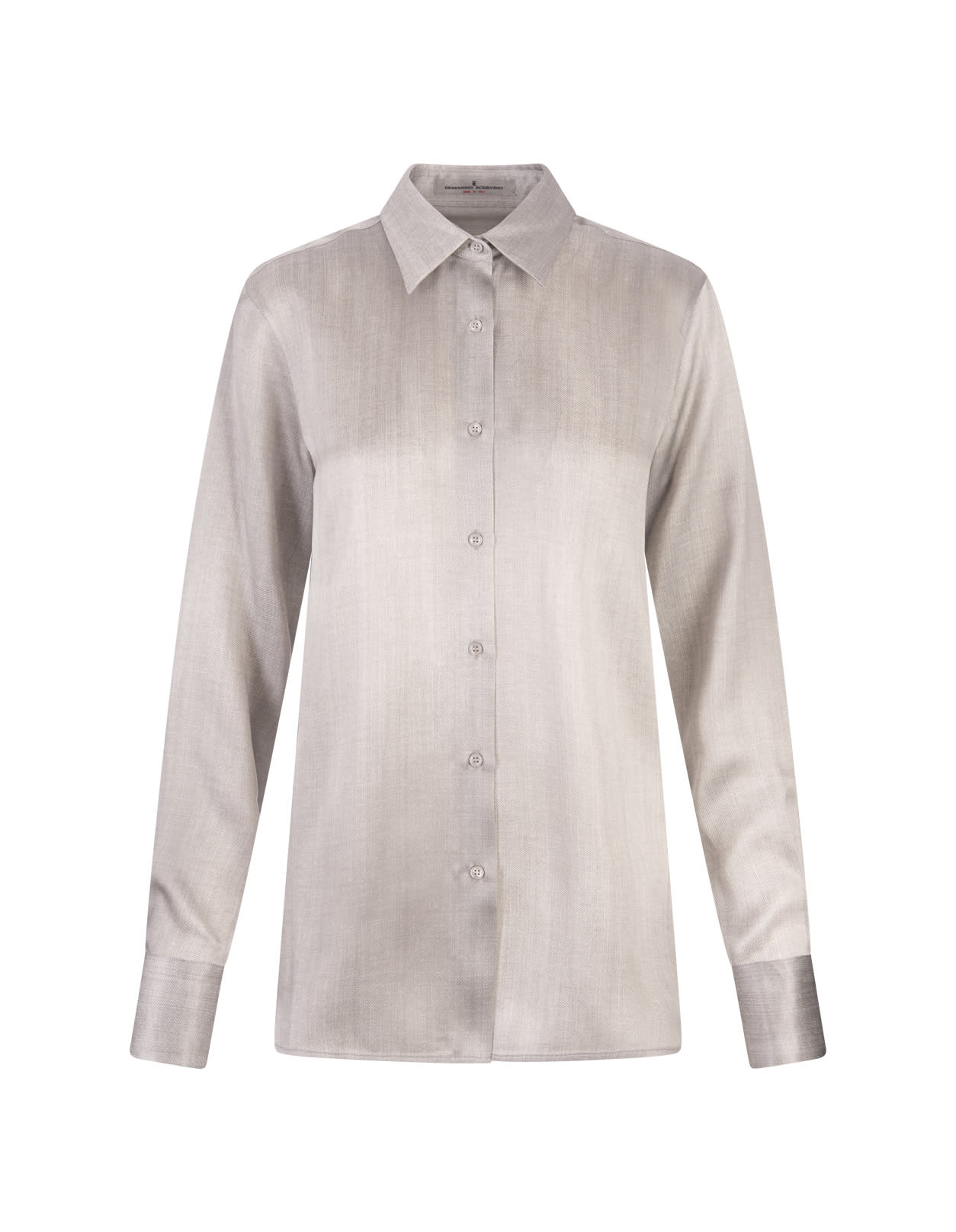 Shop Ermanno Scervino Grey Silk Shirt With Faded Effect