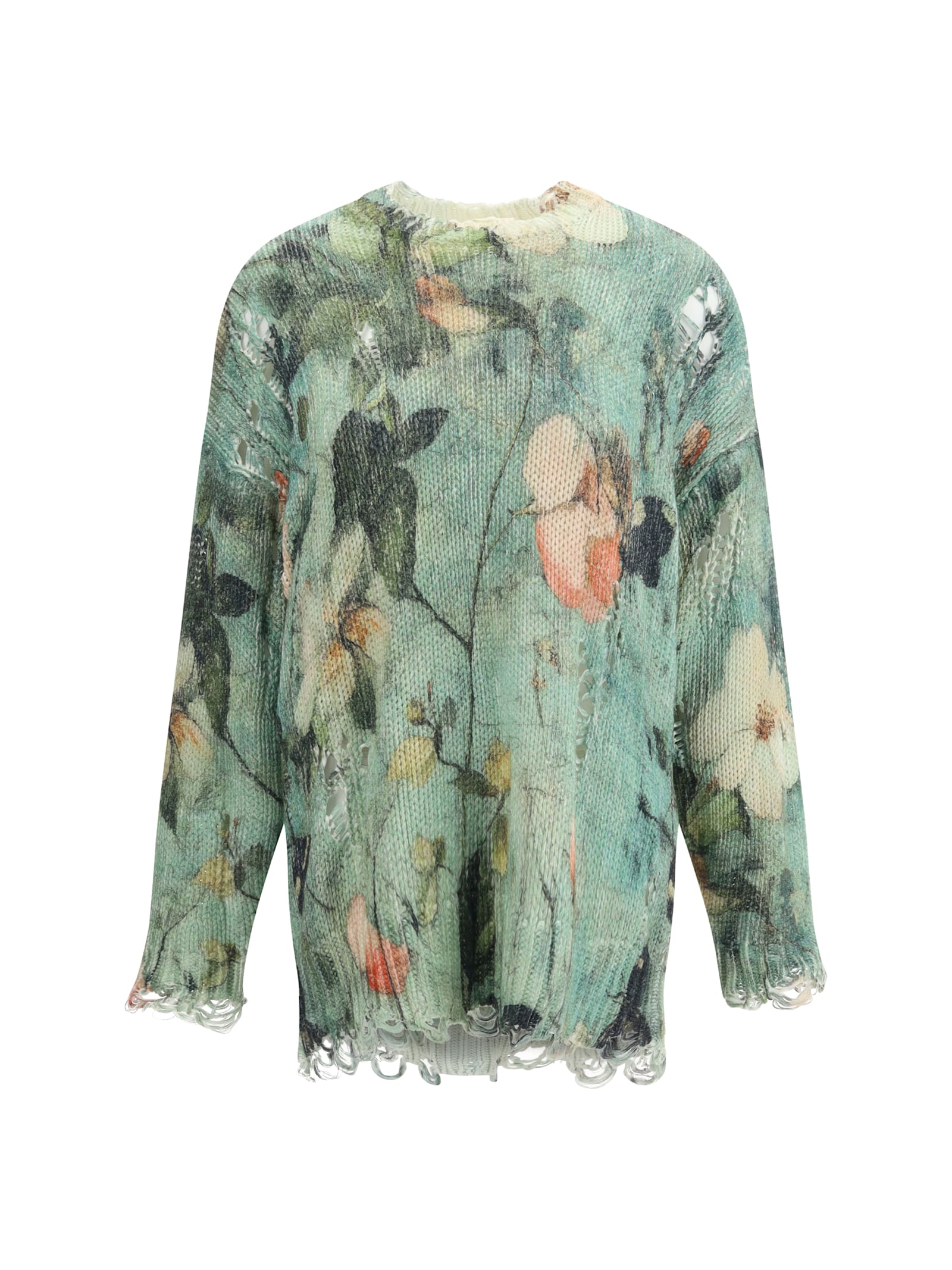 R13 Floral Printed Sweater In Blue