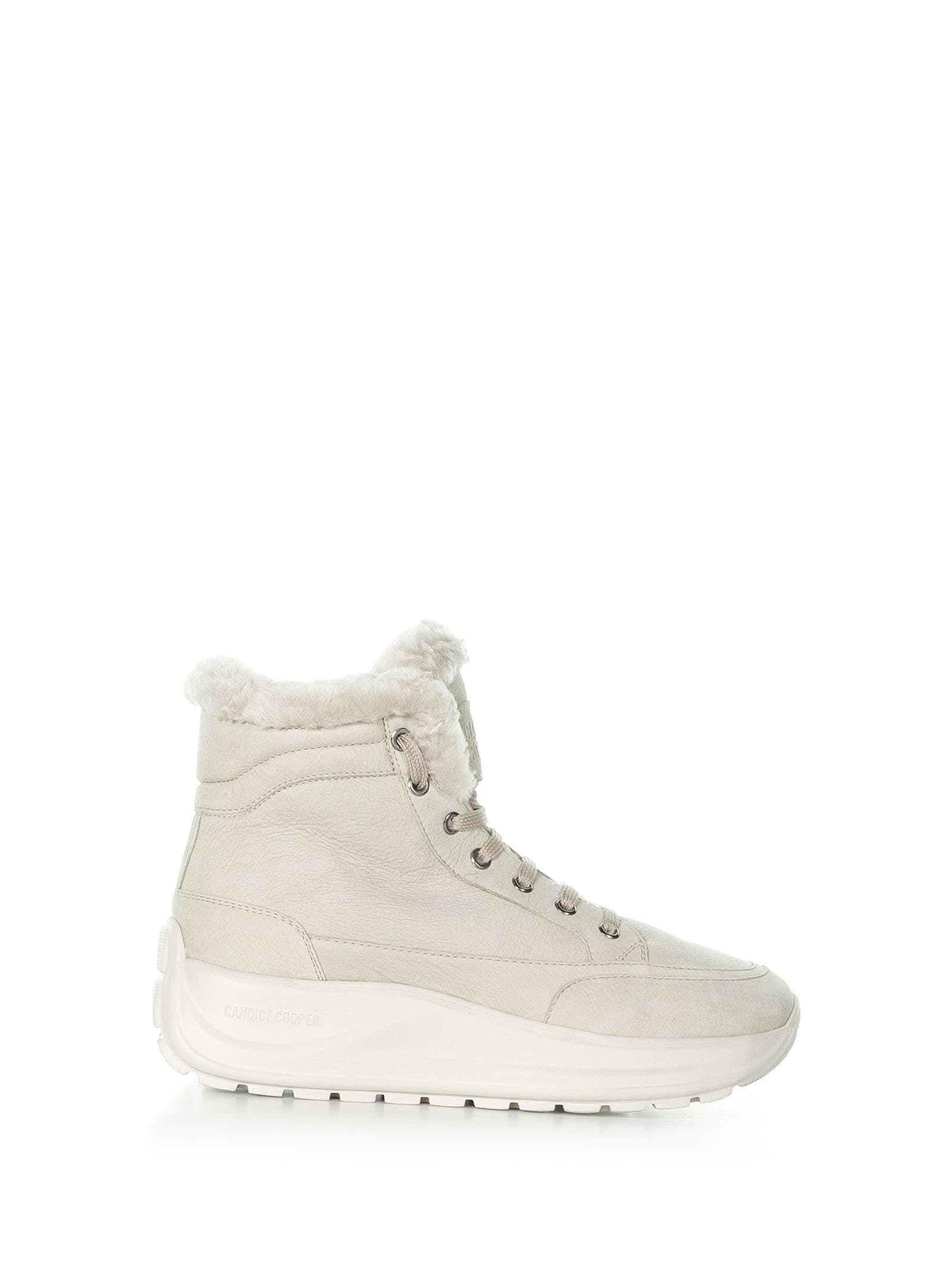 Candice Cooper White Sheepskin-lined Ankle Boot